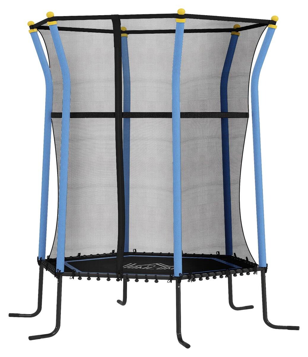 HOMCOM Kindertrampolin blau B/H/L: ca. 163,5x190x163,5 cm
