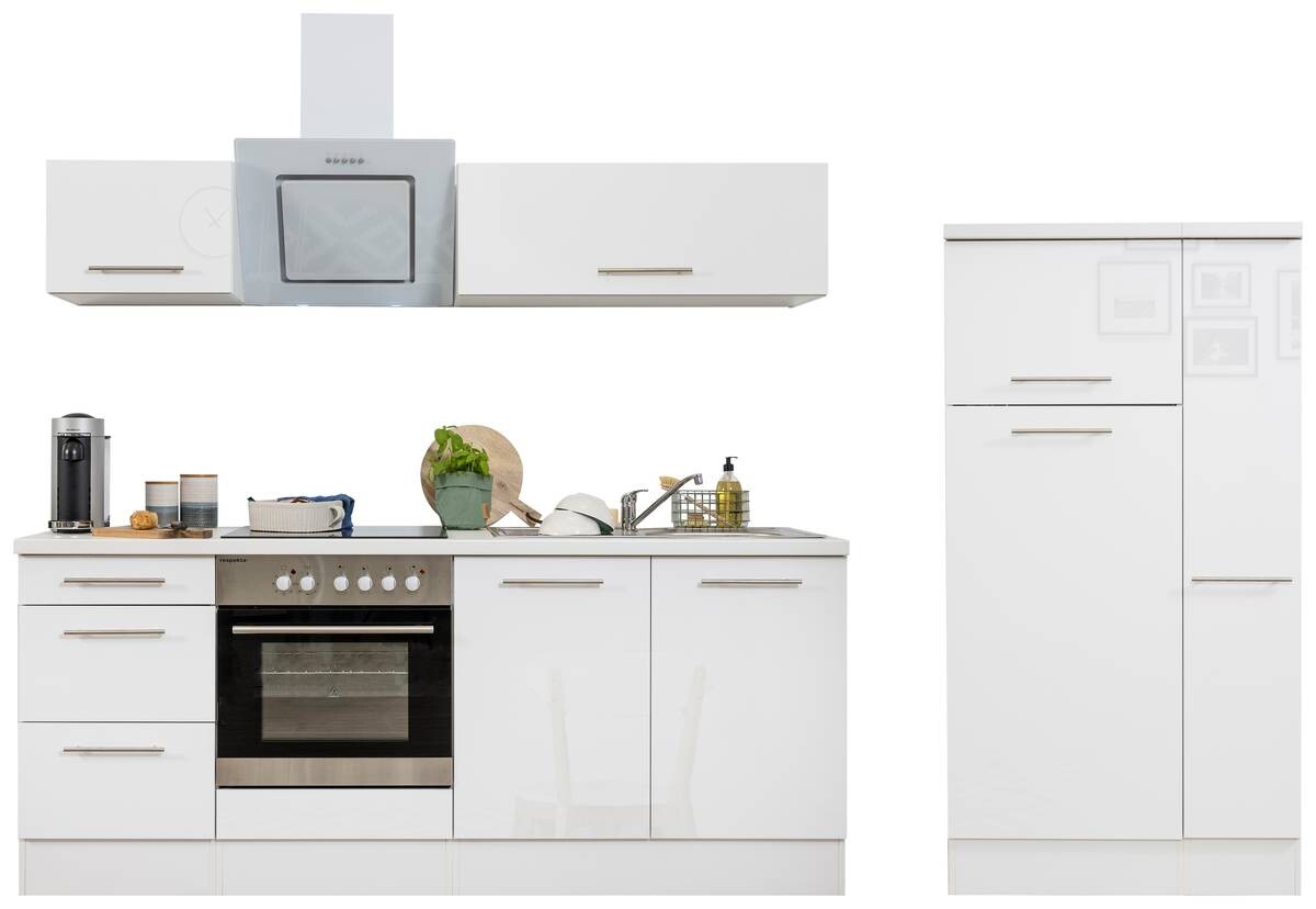 Respekta Küchenblock Amanda weiß Hochglanz B/H/T: ca. 300x200x60 cm