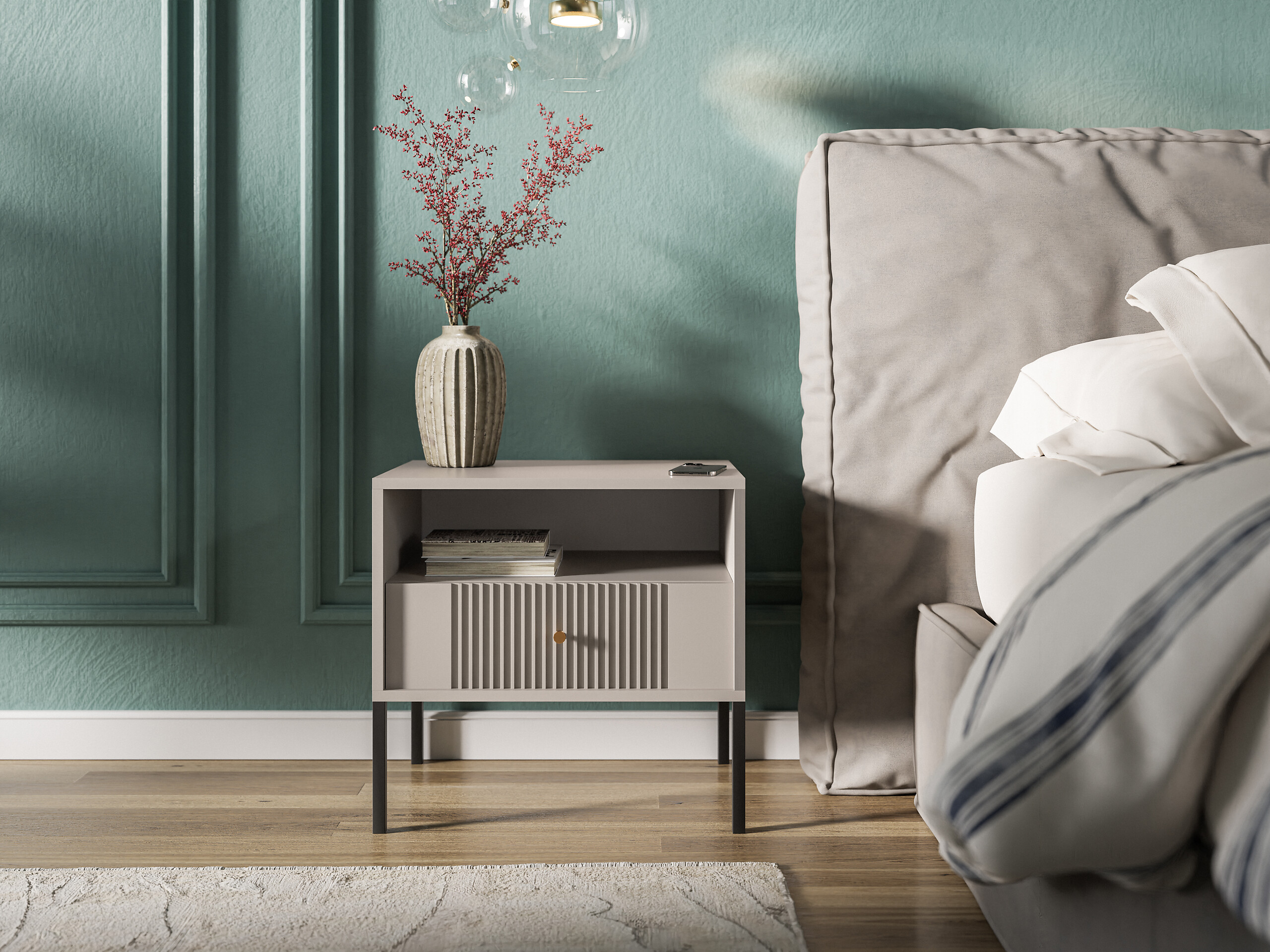 Nachtkonsole ISEO Kaschmirgrau B/H/T: ca. 54x50,5x39 cm