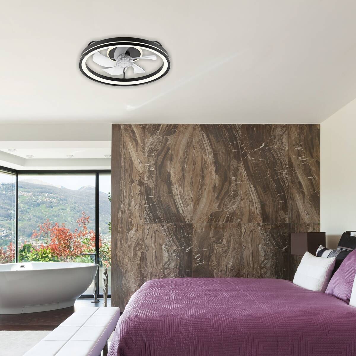 Lamkur LED-Deckenventilator Falco schwarz H/L: ca. 17x50 cm max. 40 W