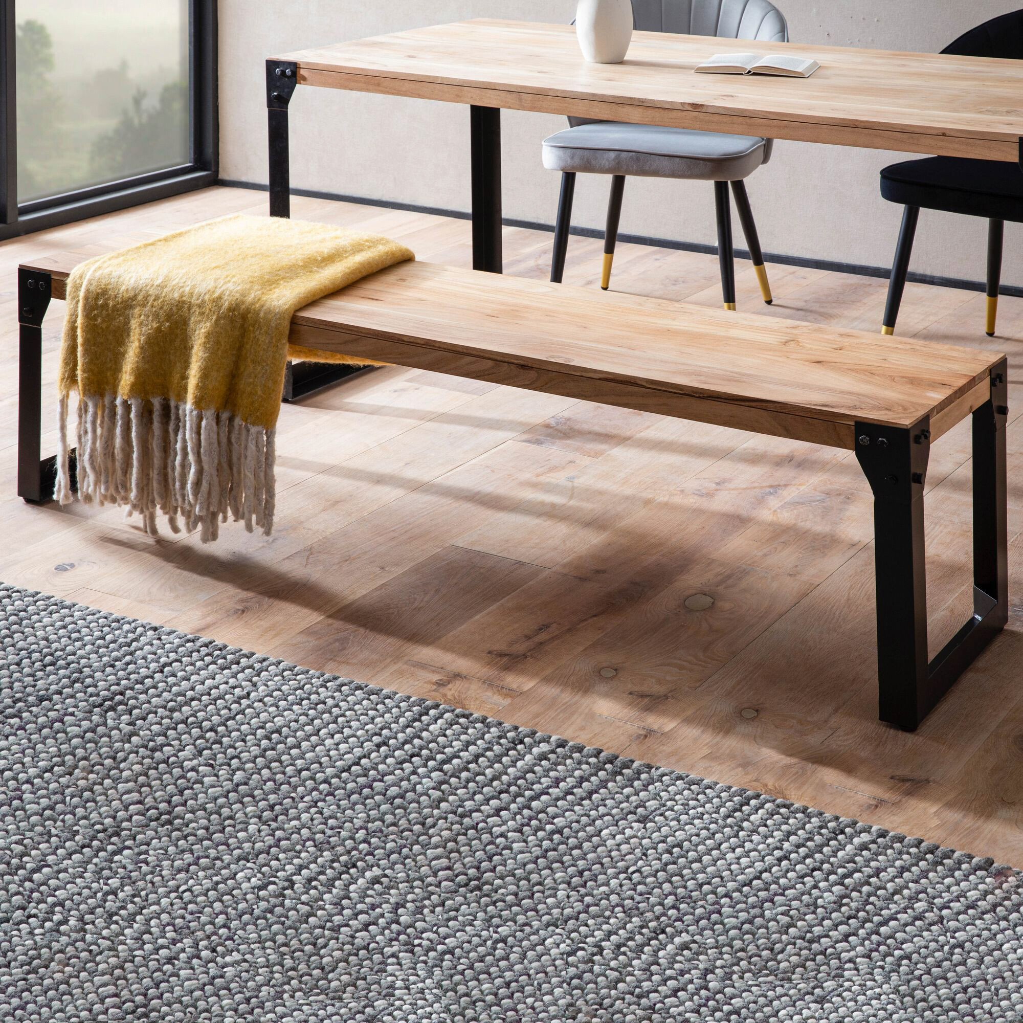 Sitzbank braun B/H/T: ca. 140x45x40 cm