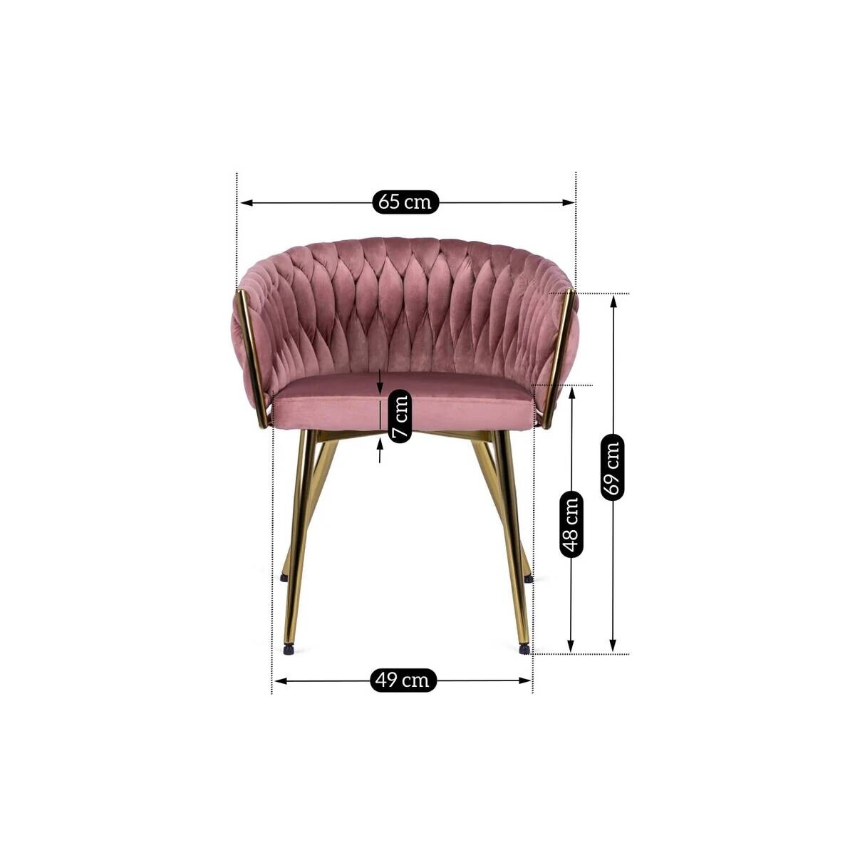 Stuhl CAPRI rosé Velourstoff B/H/T: ca. 65x73x54 cm