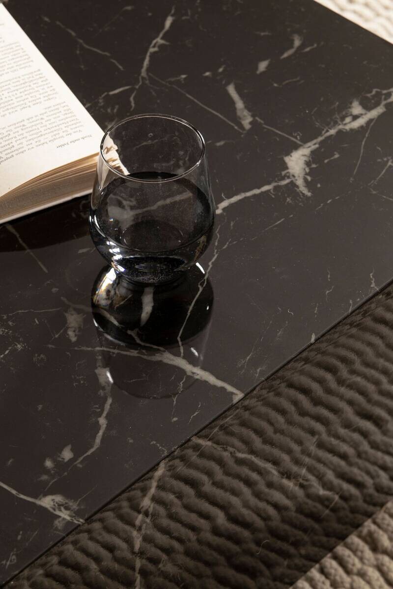 Wohnling Couchtisch schwarz Marmor B/H/T: ca. 60x35x60 cm