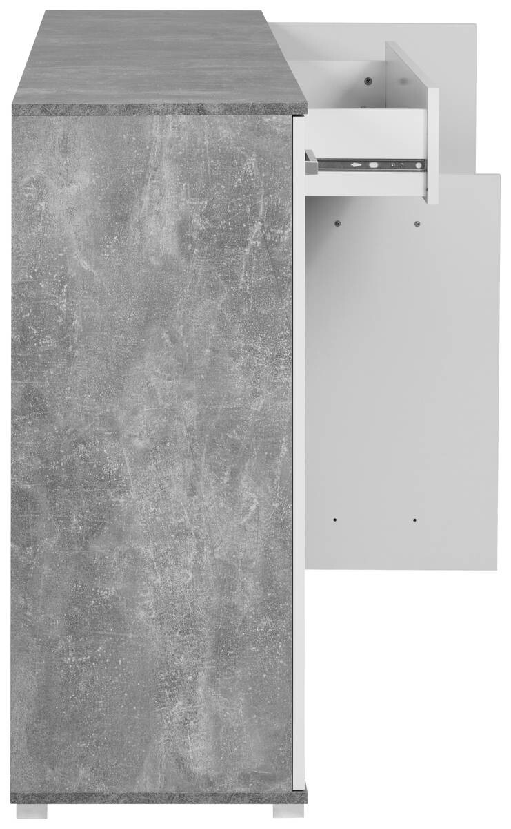 Sideboard Volos Beton Optik weiß B/H/T: ca. 160x90x38 cm