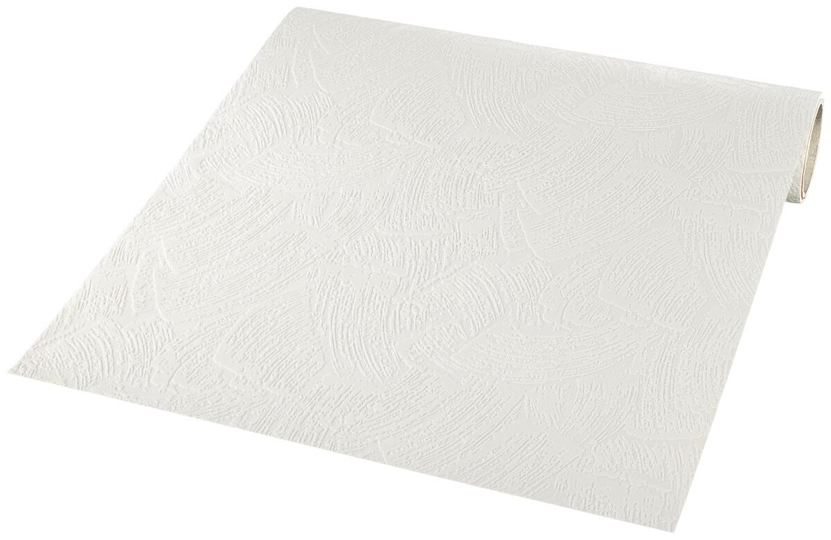 Vinyltapete Putzoptik weiß B/L: ca. 53x1005 cm