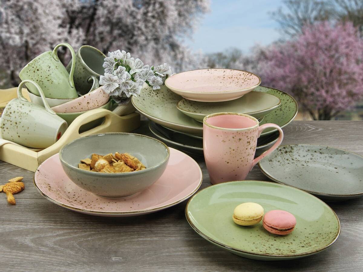 CreaTable Kombiservice Nature Collection VINTAGE GARDEN multicolor Steinzeug 16 tlg.