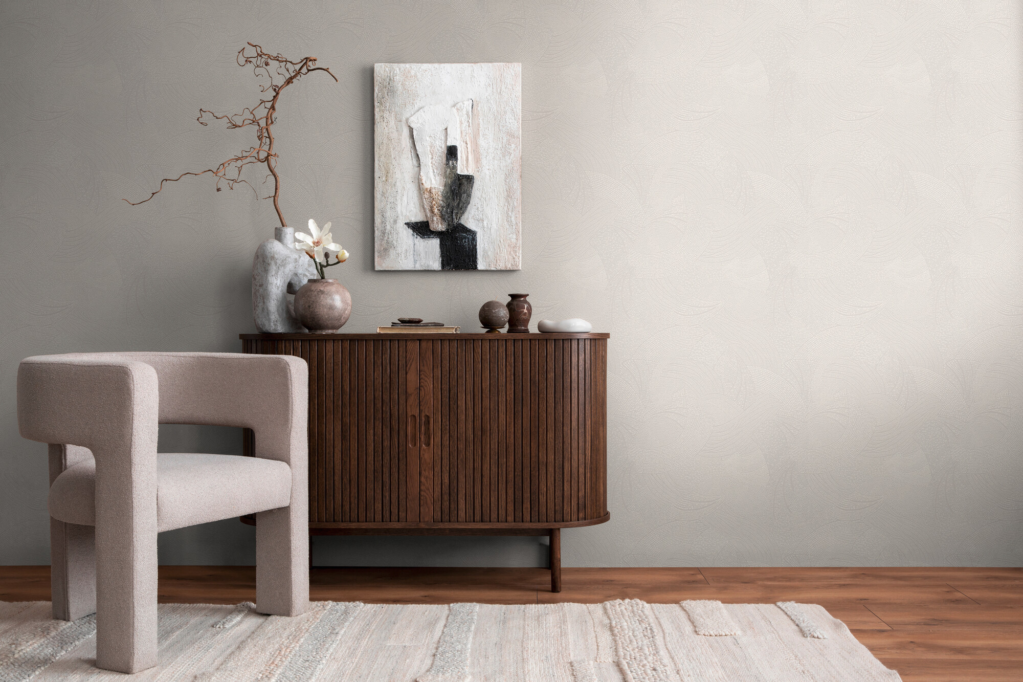 A.S.Creation Vliestapete grau weiß B/H/D: ca. 53x1005x9,2 cm