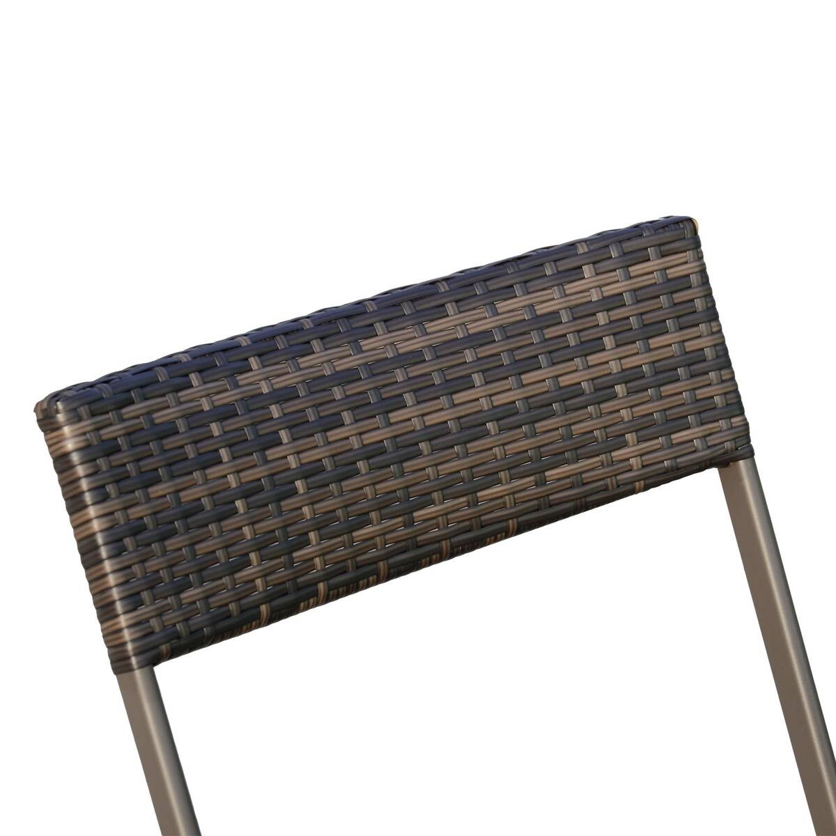 Outsunny Balkonset café braun Polyrattan