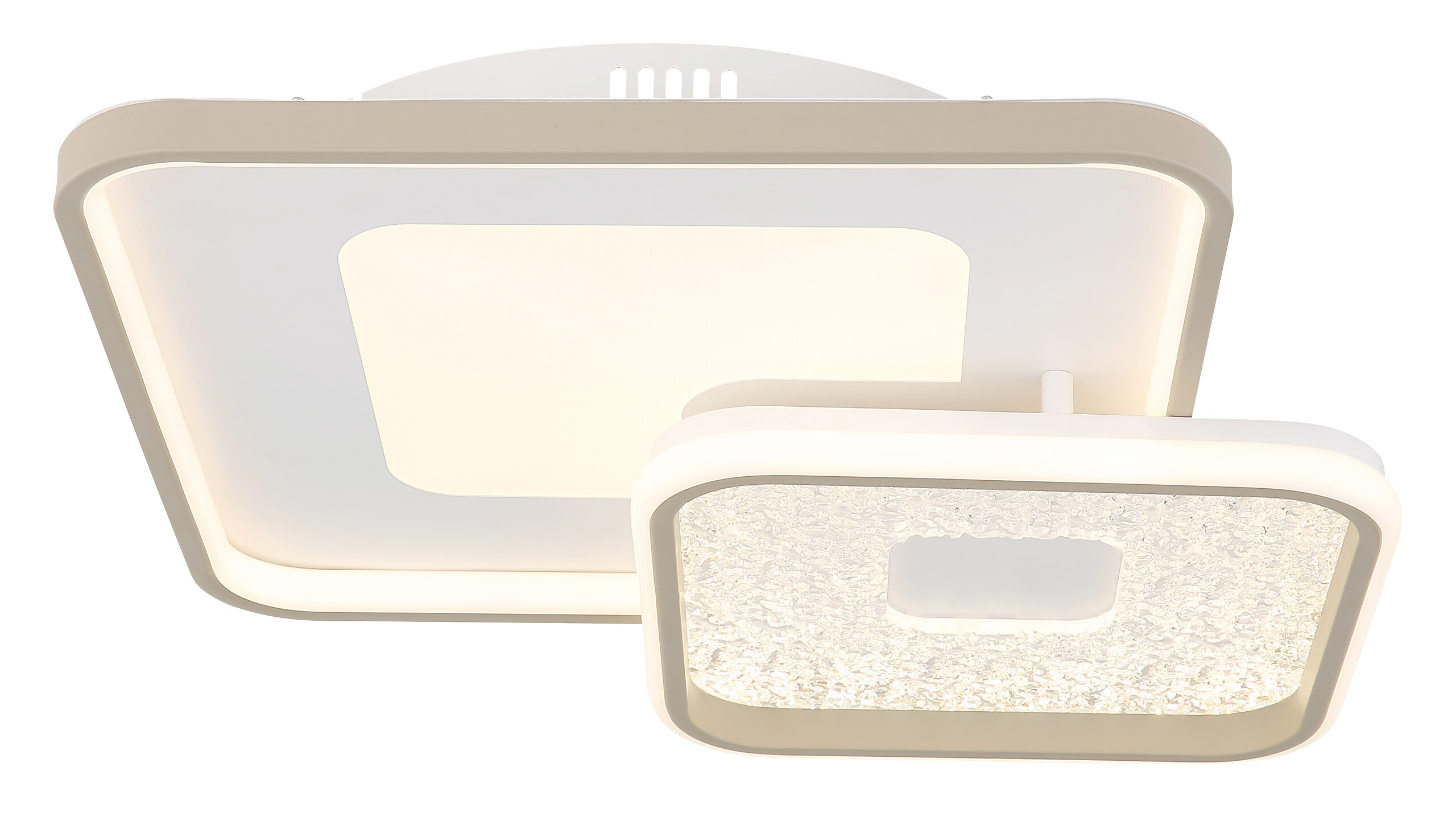 GLOBO LED-Deckenleuchte sand Opal weiß Kunststoff Metall B/H/L: ca. 50x9x50 cm 1 Brennstellen