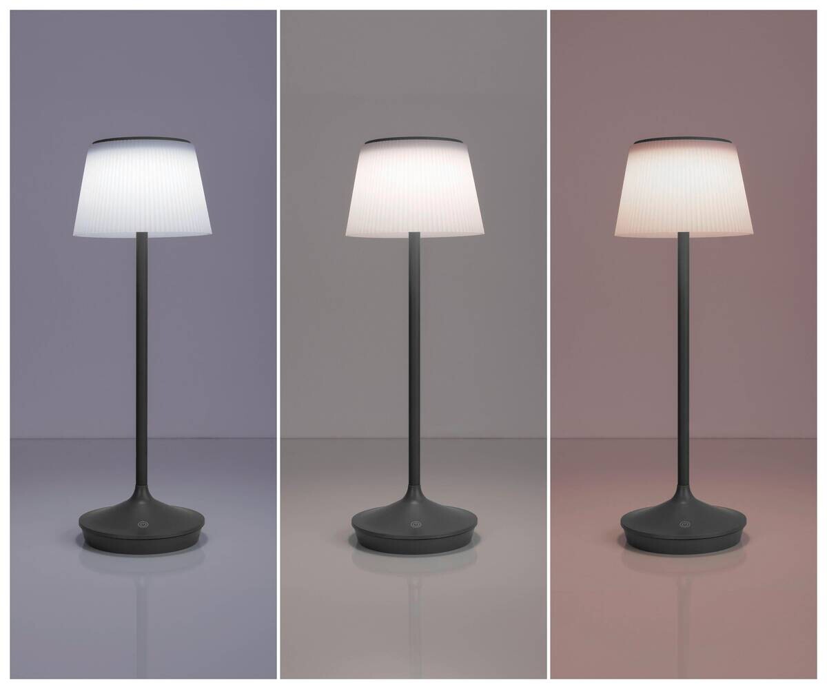 Näve Leuchten Tischleuchte 5310716 grau Metall Kunststoff B/H/T: ca. 13x38x13 cm