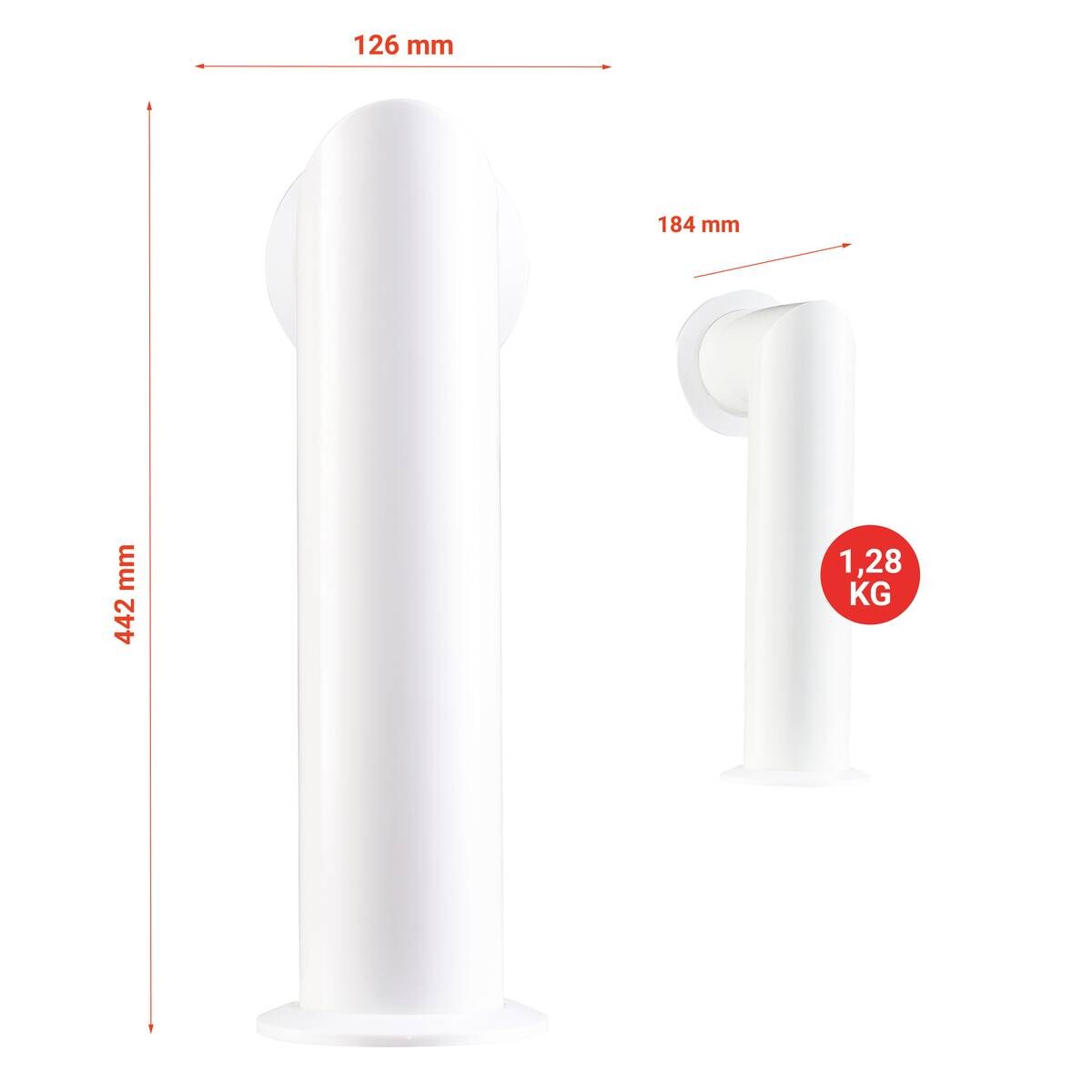 KAMINIO Ofenrohr MAX weiß Metall B/H/T: ca. 12,6x42,2x18,4 cm