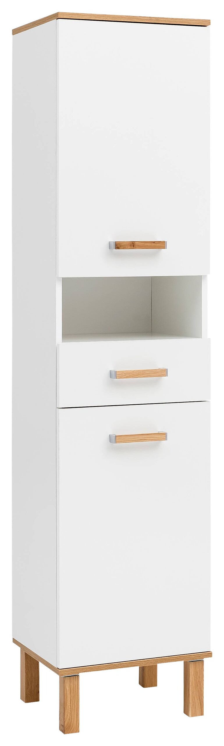 Hochschrank Padua weiß glanz Eiche Landhaus Nachbildung B/H/T: ca. 40,4x178,5x35 cm Hochschrank Padua weiß glanz Eiche Landhaus Nachbildung B/H/T: ca. 40,4x178,5x35 cm