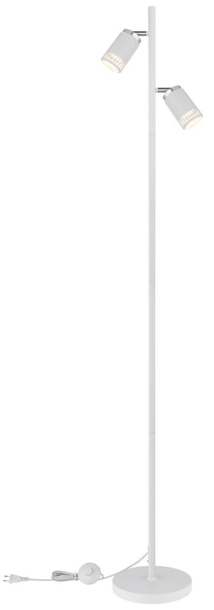 GLOBO Stehleuchte weiß Metall Aluminium B/H/T/L: ca. 22x158x27,5x27,5 cm GU10 2 Brennstellen