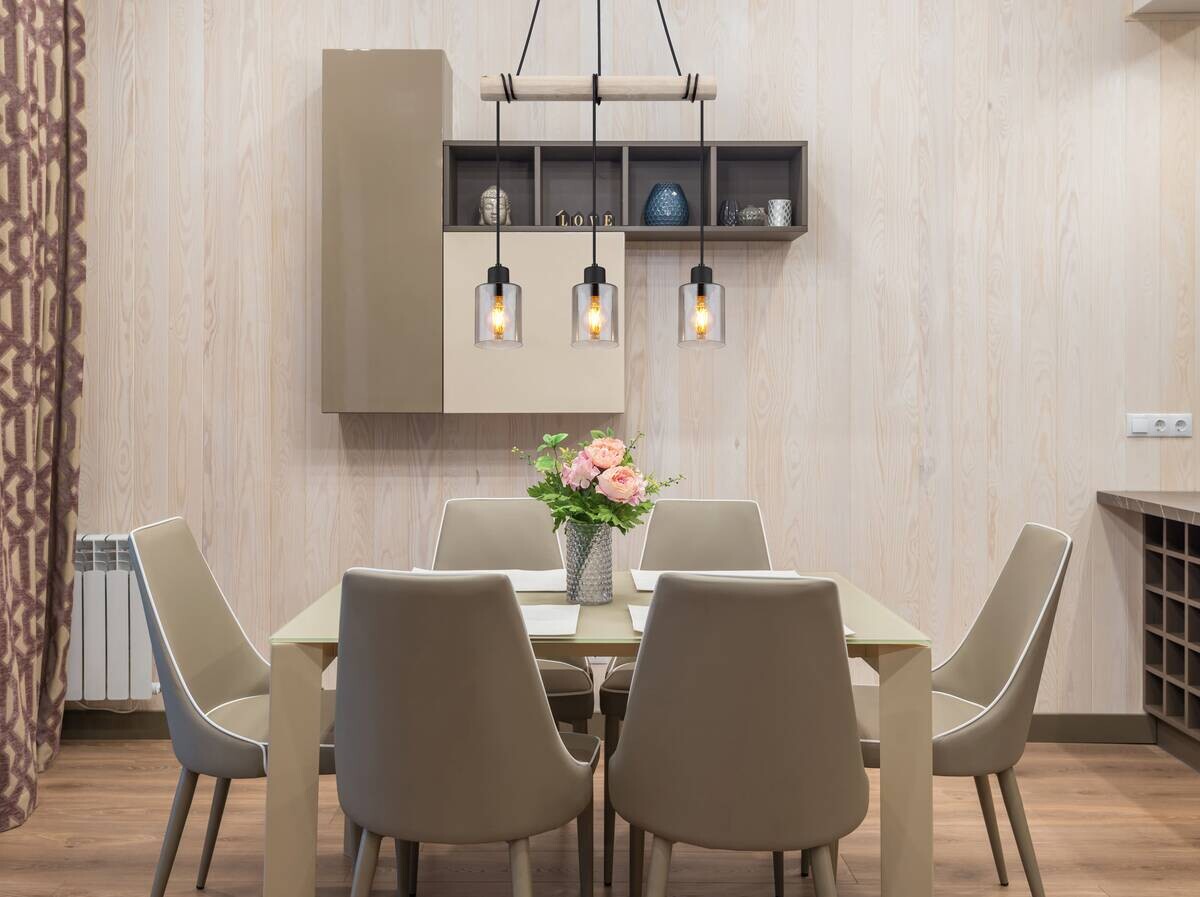 GLOBO Spot Rauch schwarz Glas Metall B/H/T: ca. 10x140x50 cm E27 3 Brennstellen