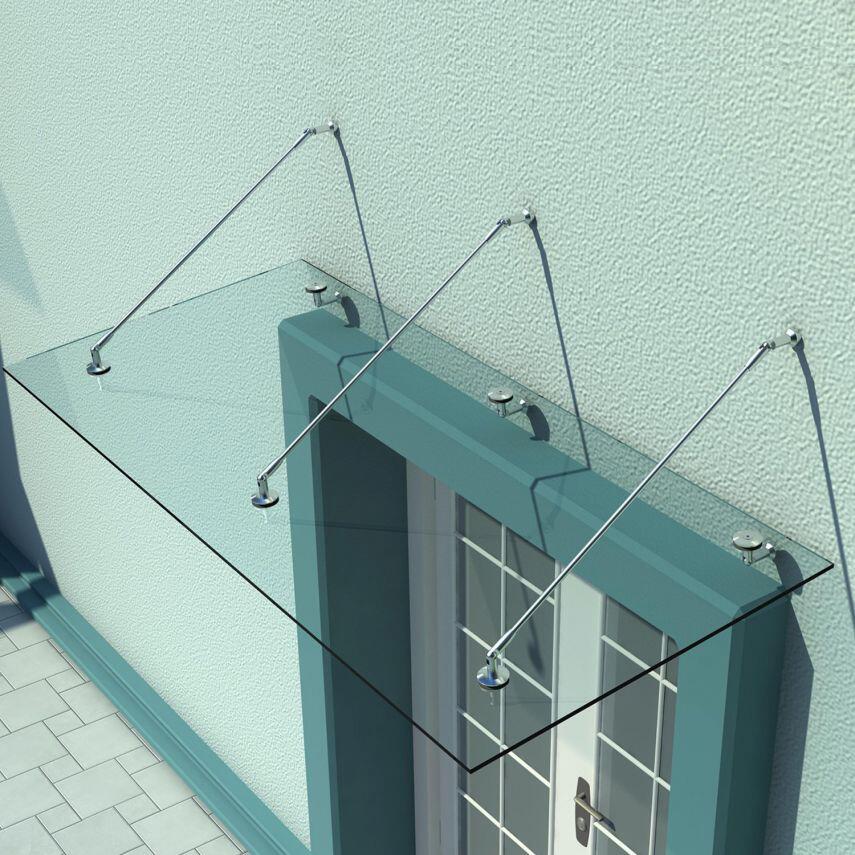 HOMCOM Vordach transparent B/L: ca. 90x200 cm