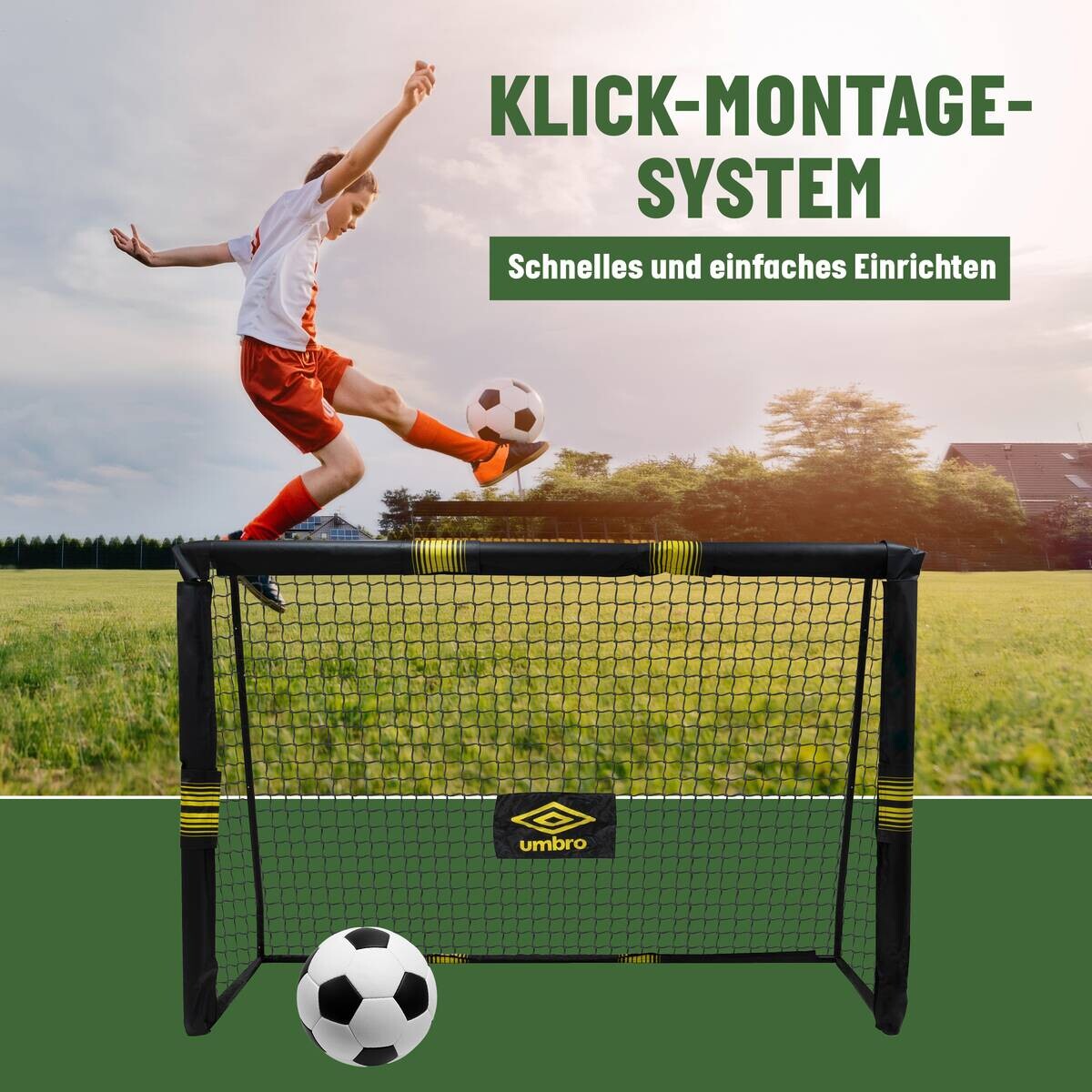 umbro Fußballtor schwarz B/H/L: ca. 160x85x240 cm