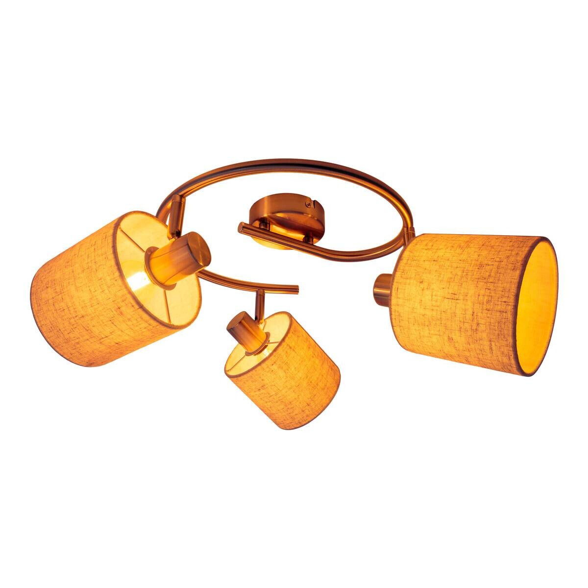 Näve Leuchten Spotleuchte 1386644 beige Metall Textil B/H/T: ca. 52x22x52 cm 3 Brennstellen