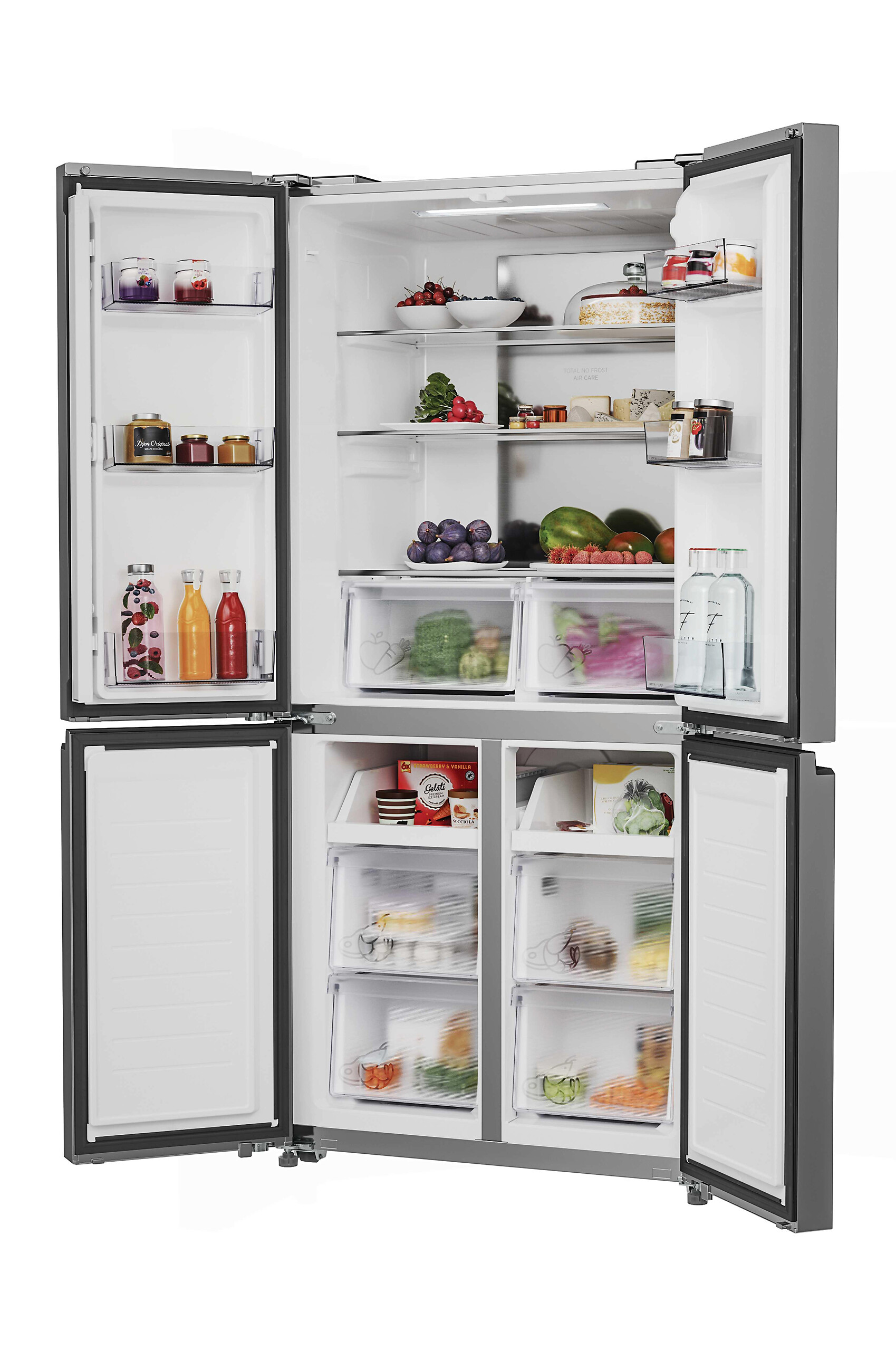 Hoover Multi-Door Kühl-/Gefrierkombination HHCR3818ENPL Edelstahloptik B/H/T: ca. 83,3x181,5x65 cm