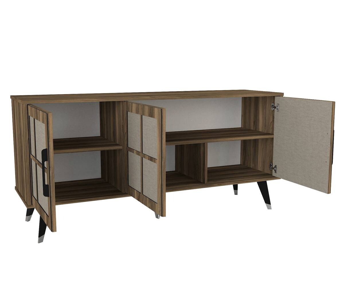 Sideboard Logan walnuss Nachbildung grau B/H/T: ca. 160x76x45 cm