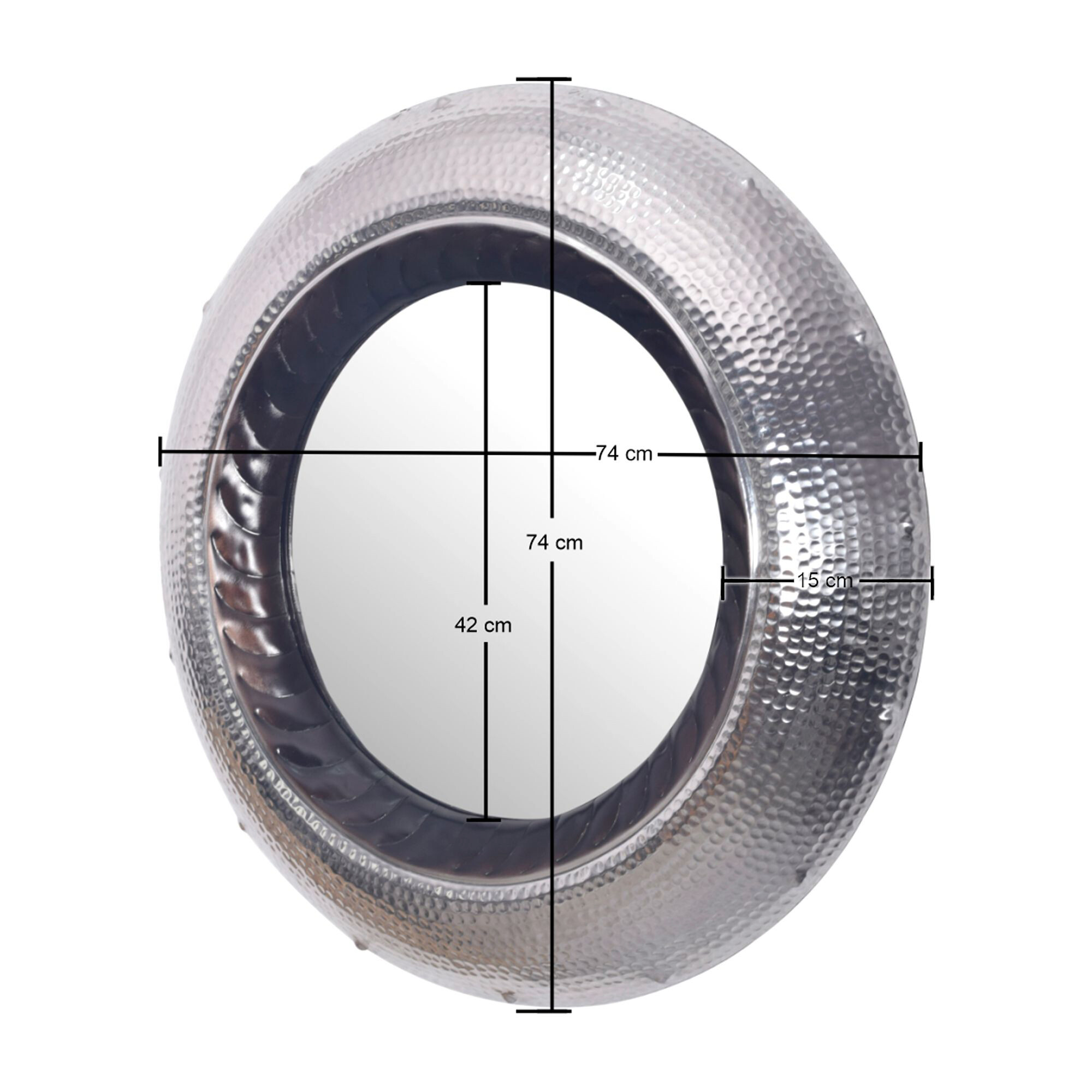 Wohnling Wandspiegel silber Metall T/D: ca. 9x74 cm