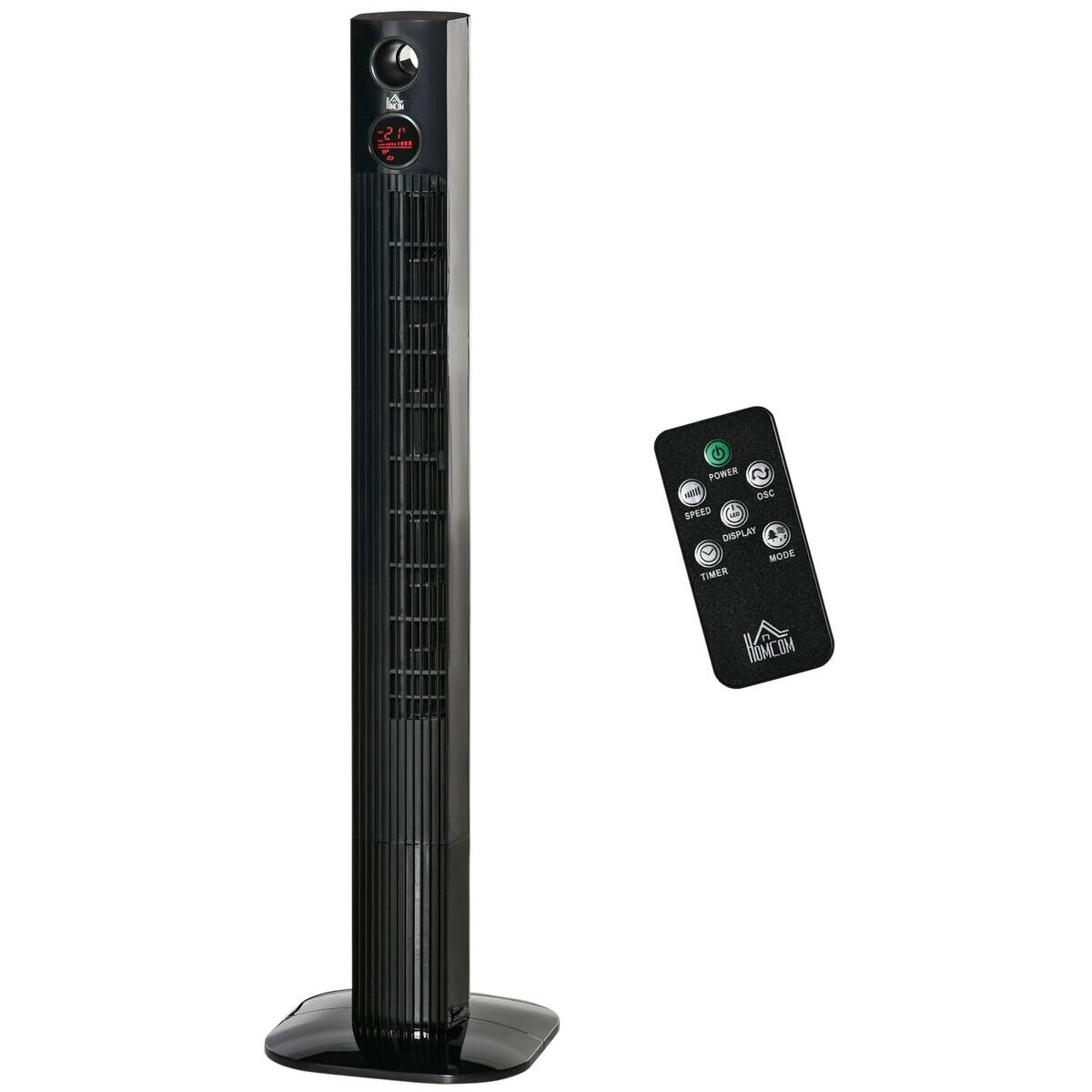 HOMCOM Ventilator schwarz Kunststoff Polypropylen Edelstahl B/H/L: ca. 31,5x31,5x117 cm