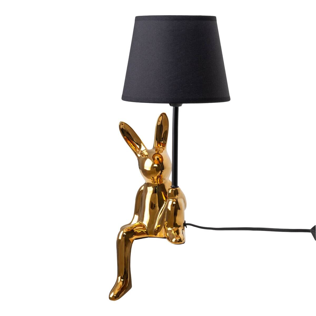 Näve Leuchten Tischleuchte gold Keramik B/H/T/D: ca. 18x45x18x18 cm E14 1 Brennstellen