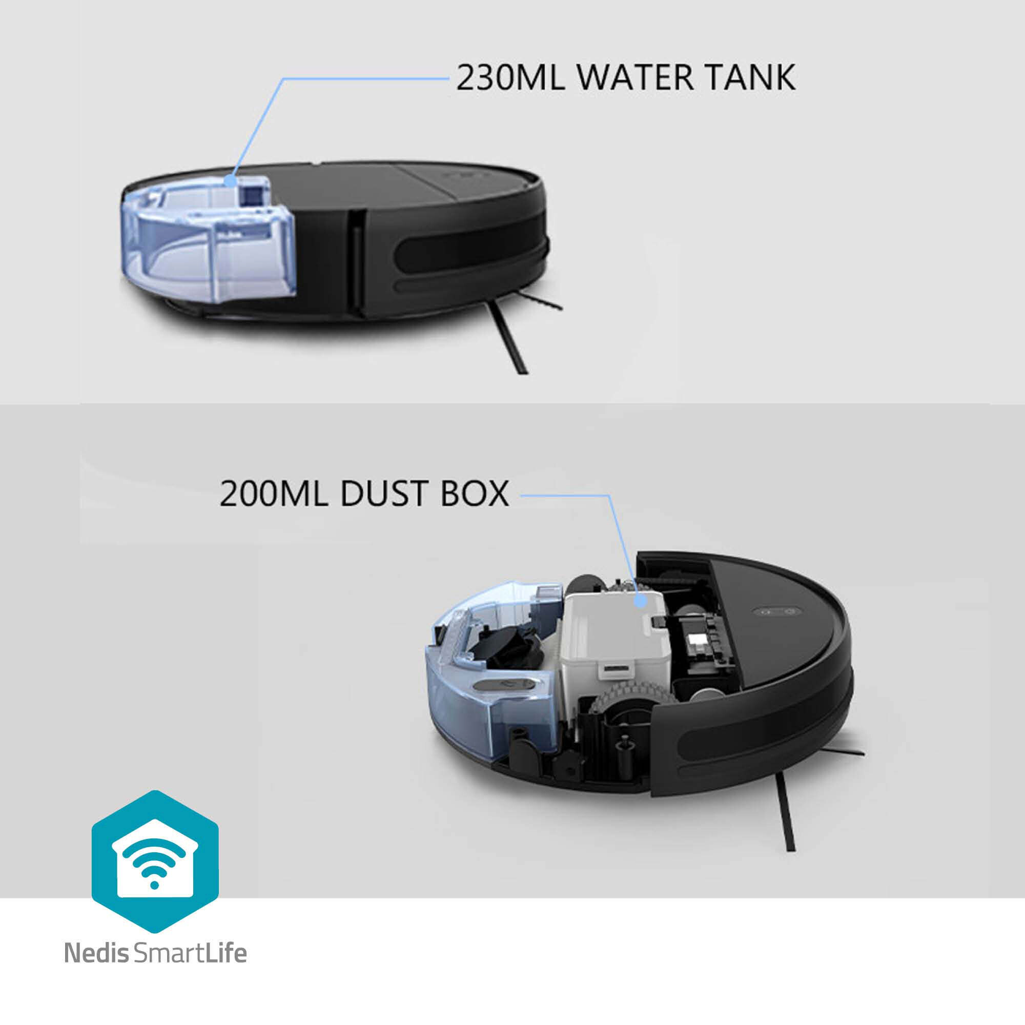 Nedis Roboter-Staubsauger schwarz Kunststoff B/H/L: ca. 32x7,8x0,3 cm