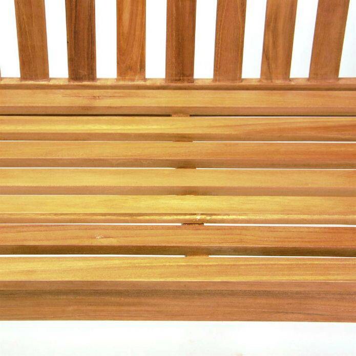 VCM Gartenbank braun Teakholz B/H/L: ca. 62x90x120 cm