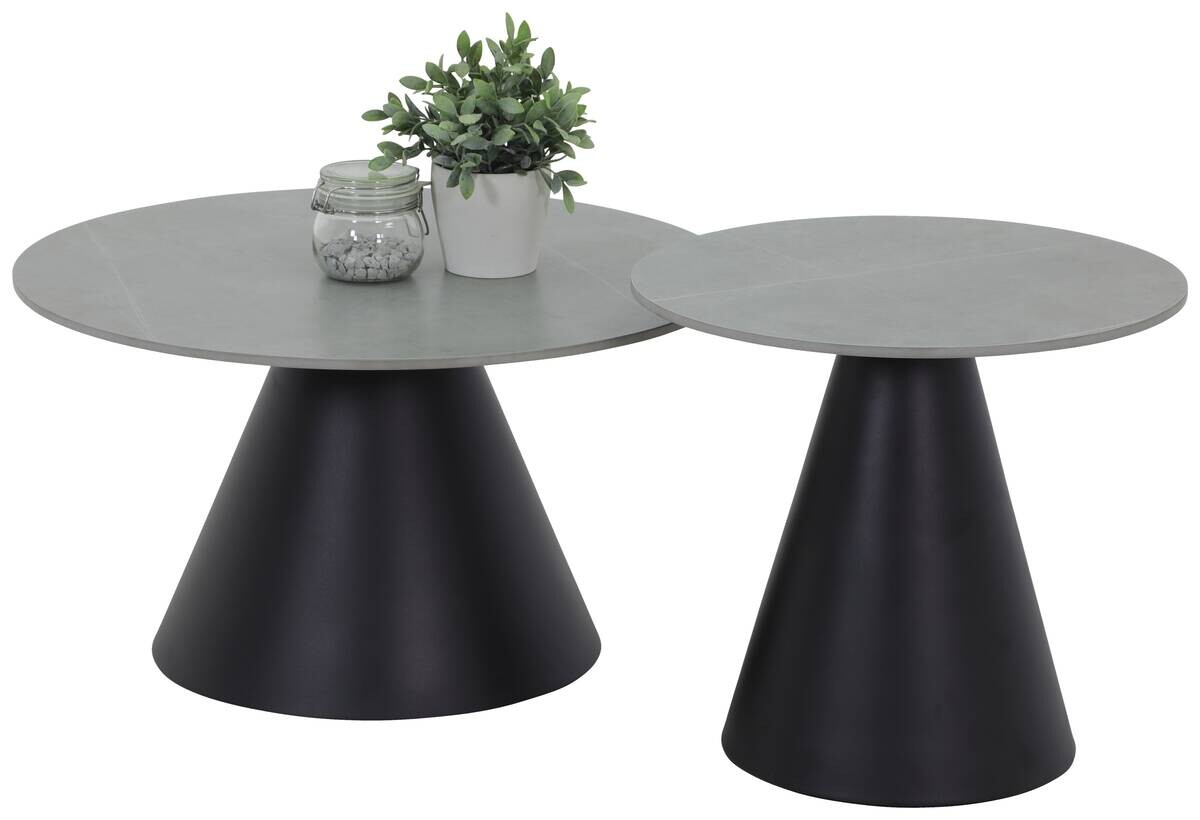 Hela Couchtisch Dustin Marmoroptik grau Metall B/H: ca. 70x46 cm