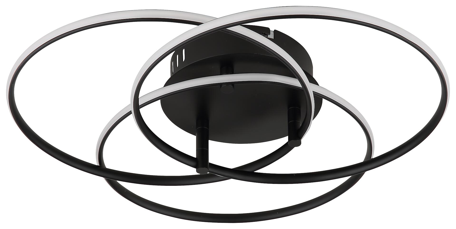 GLOBO Deckenleuchte Opal mattschwarz Metall Aluminium H/D: ca. 9,4x45,6 cm 1 Brennstellen