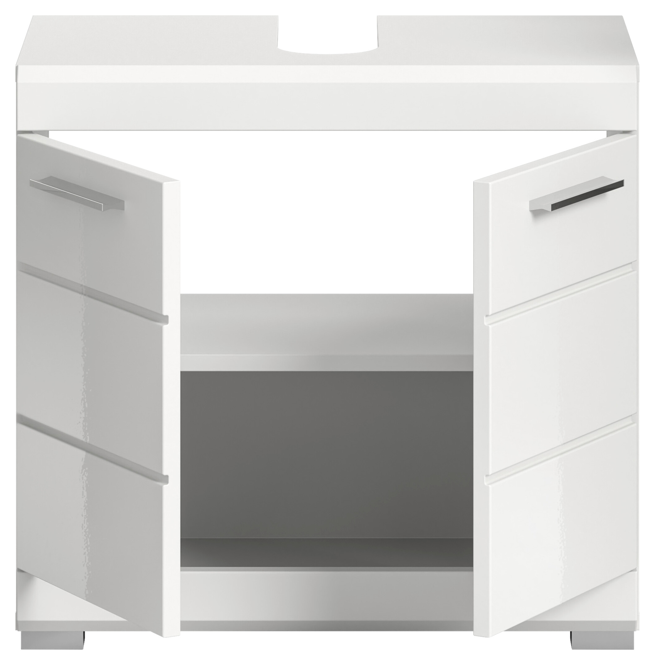 Waschbeckenunterschrank Scout weiß weiß Hochglanz B/H/T: ca. 60x56x34 cm Waschbeckenunterschrank Scout weiß weiß Hochglanz B/H/T: ca. 60x56x34 cm