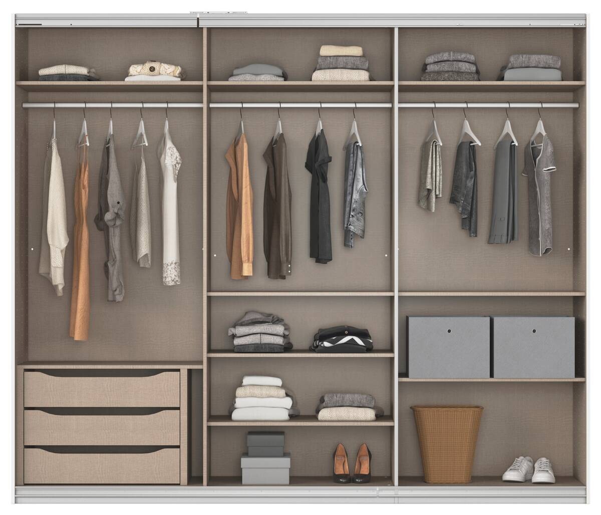 Kleiderschrank Kulmbach grau B/H/T: ca. 271x229x62 cm