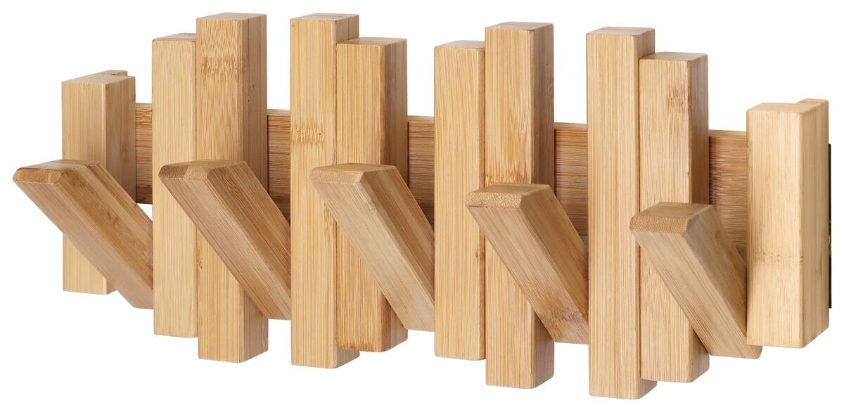 POCOline Garderobenhaken natur Bambus B/H/L: ca. 16x38x4 cm