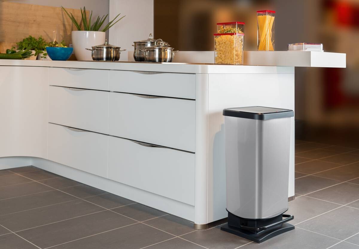 Rotho Treteimer silber B/H/L: ca. 29,5x67,6x35,3 cm