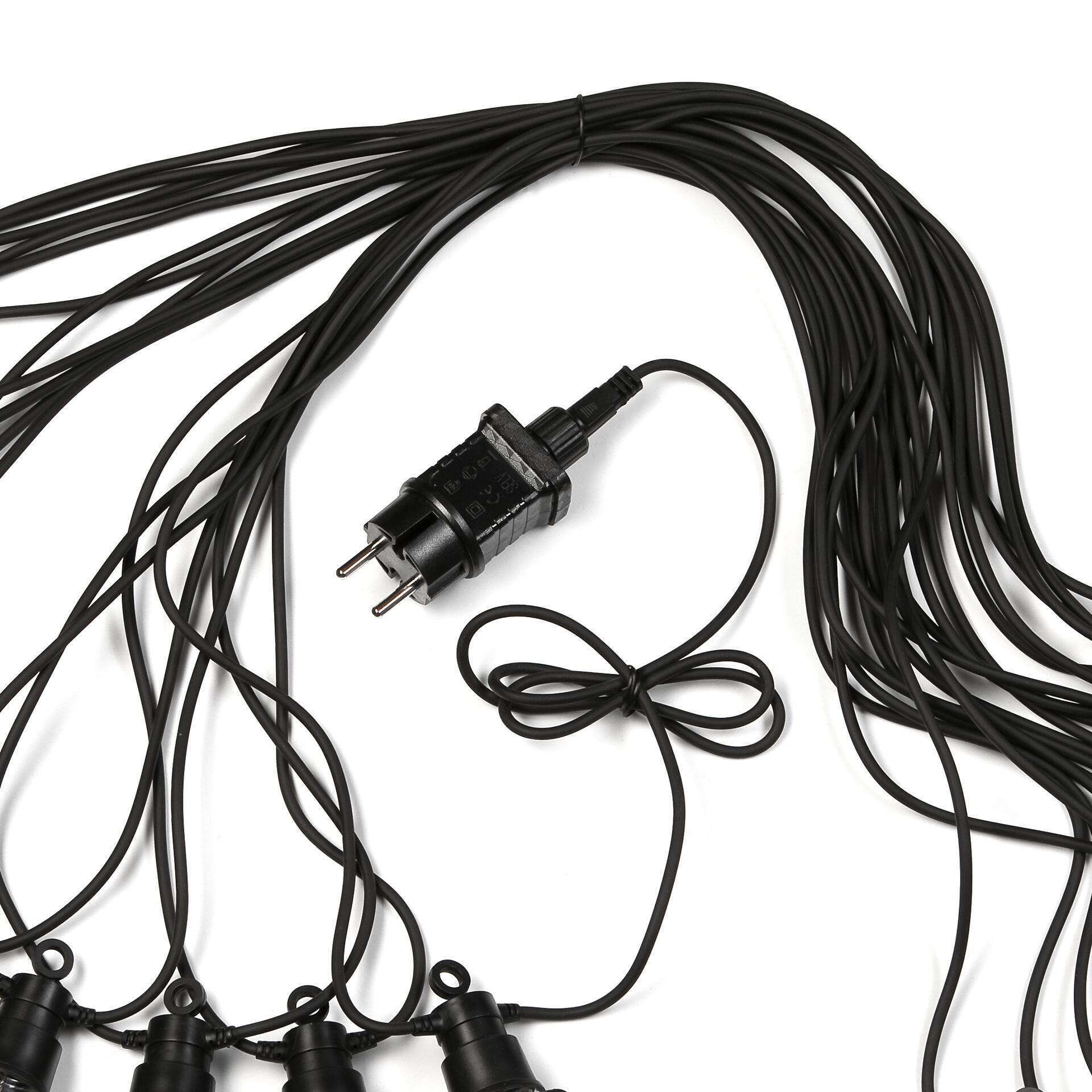 Outdoor-Lichterkette schwarz B/L: ca. 2x2000 cm