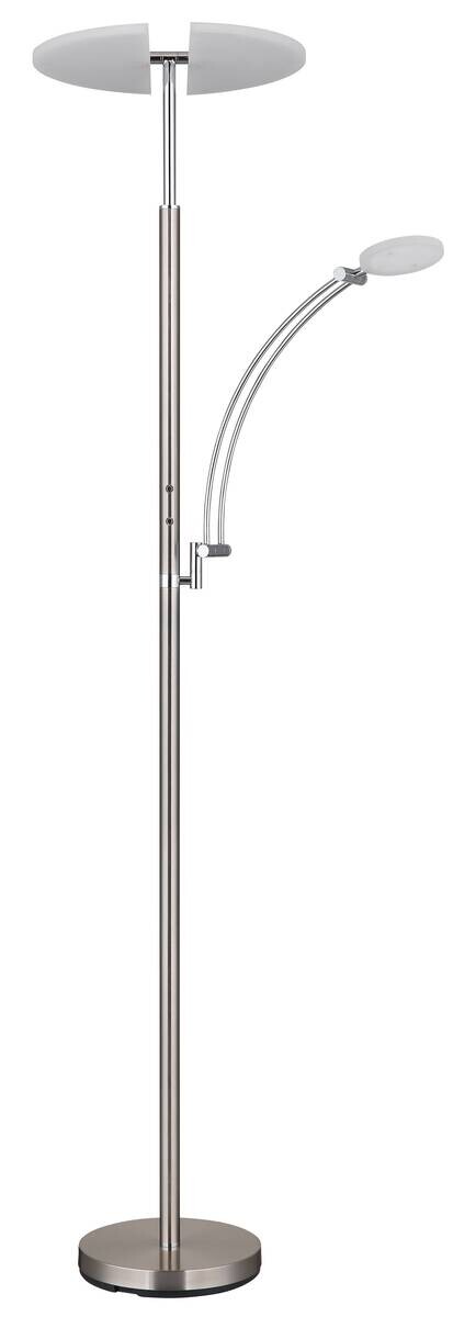 GLOBO LED-Deckenfluter nickel matt Chrom Kunststoff Metall B/H/T: ca. 80x183x40,5 cm 1 Brennstellen