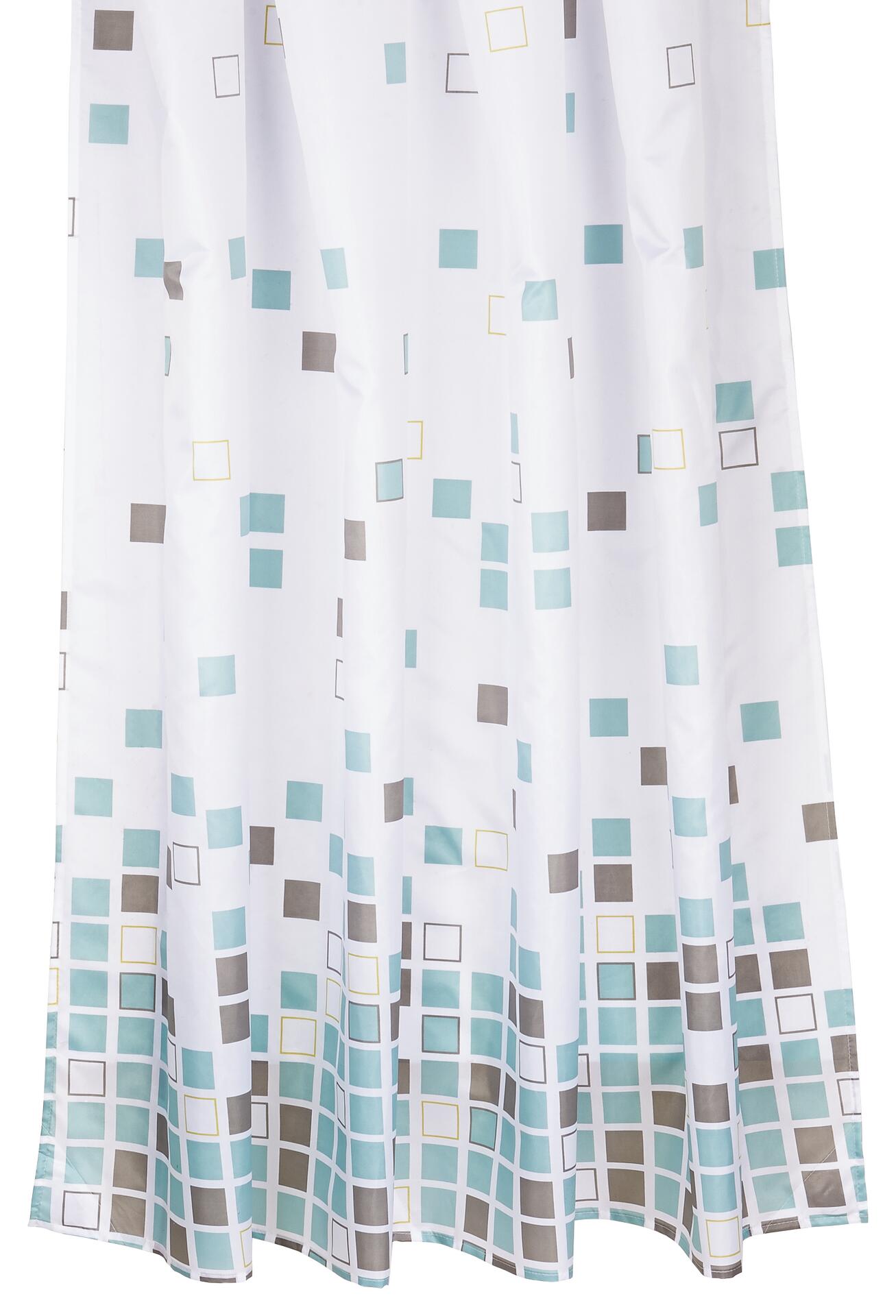 Acus Duschvorhang blau weiß braun Kunststoff B/L: ca. 180x200 cm