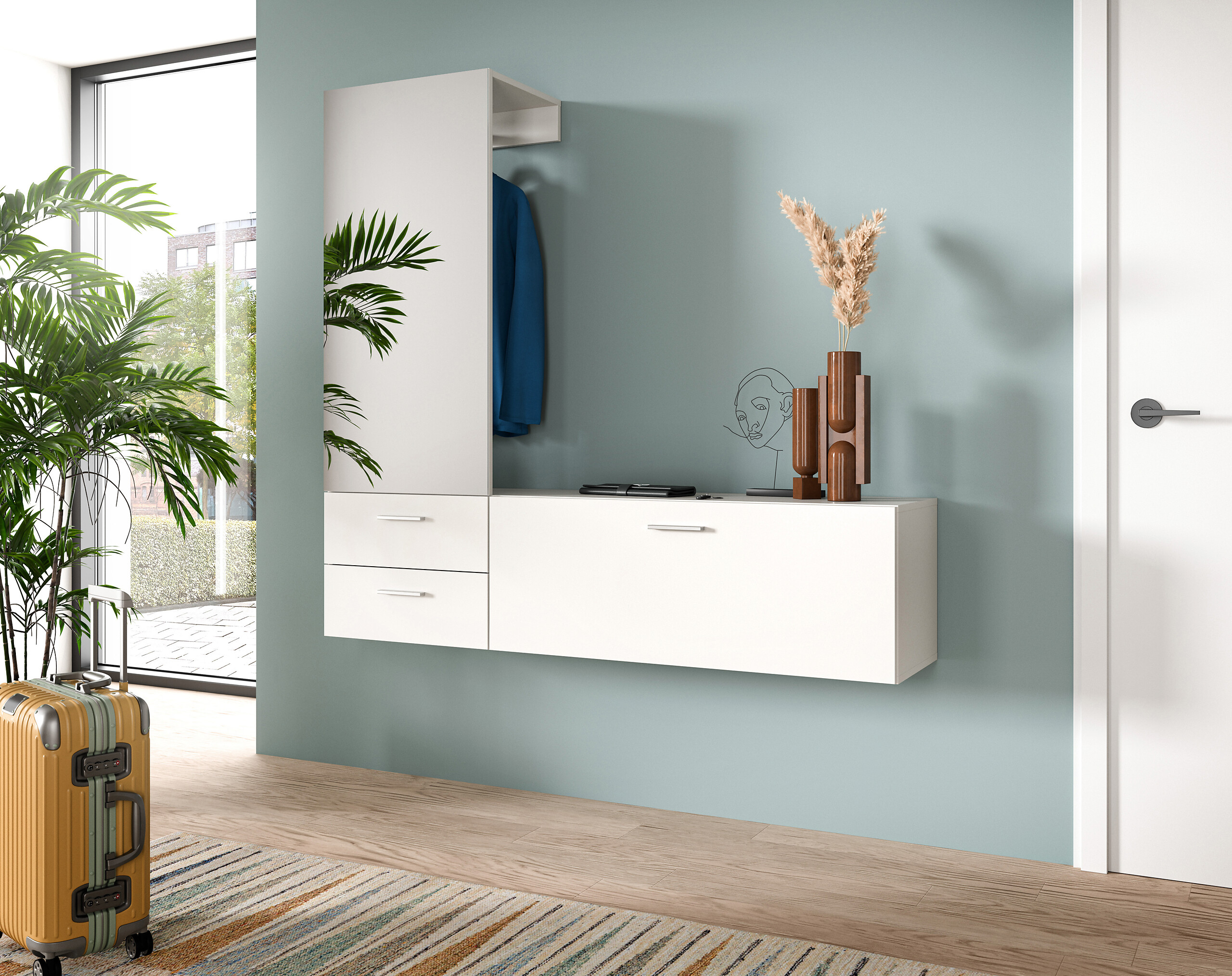 Garderobe VAGA weiß B/H/T: ca. 156x190x36 cm Garderobe VAGA weiß B/H/T: ca. 156x190x36 cm