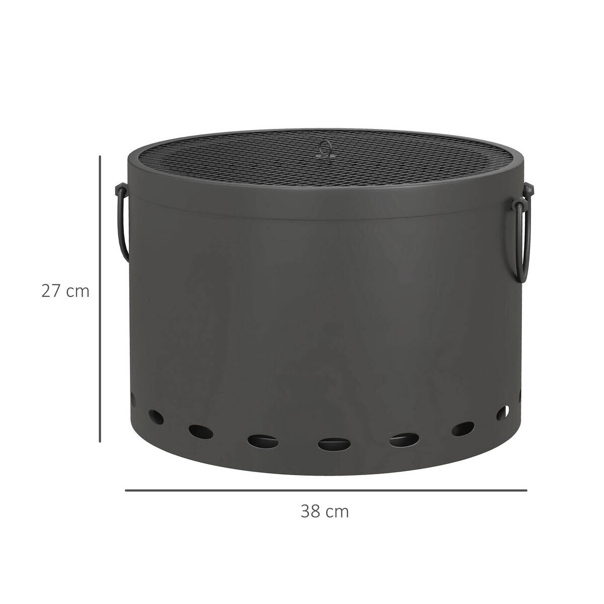 Outsunny Feuerschale dunkelgrau Polypropylen B/H/L: ca. 38x38x27 cm