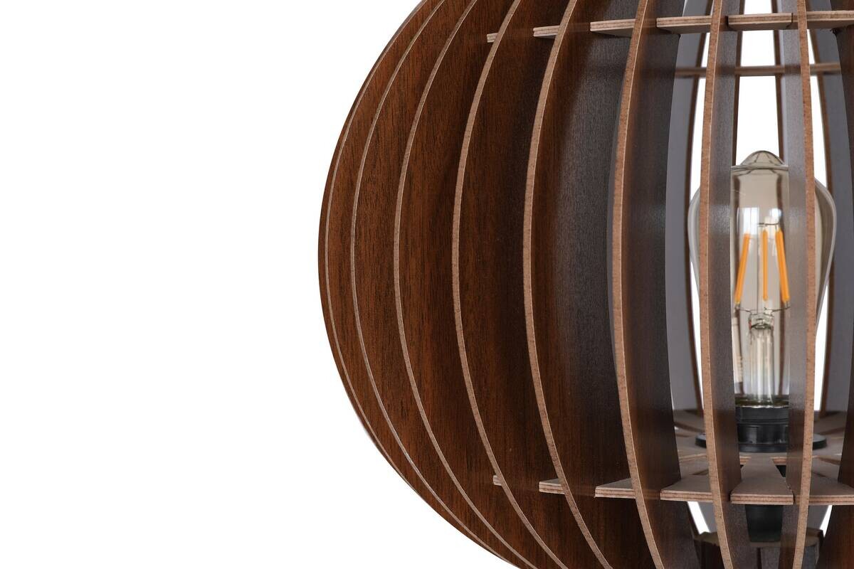 Opviq Stehleuchte nussbaum MDF B/H/T/L/D: ca. 36x145x36x36x36 cm E27 1 Brennstellen