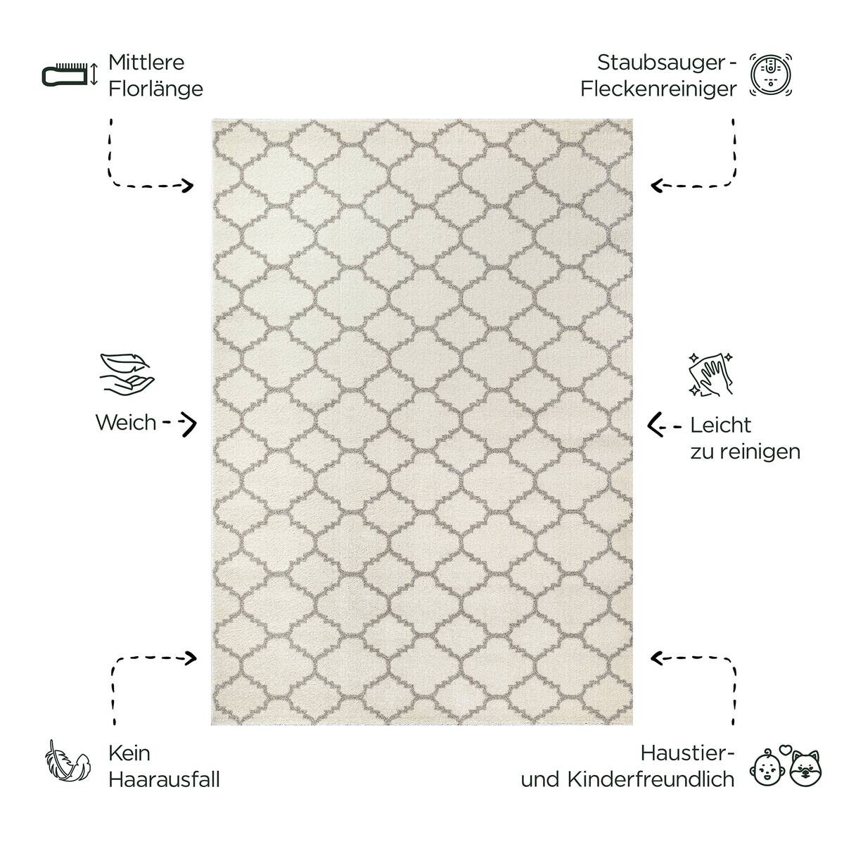 Sanat Teppich creme B/L: ca. 170x120 cm