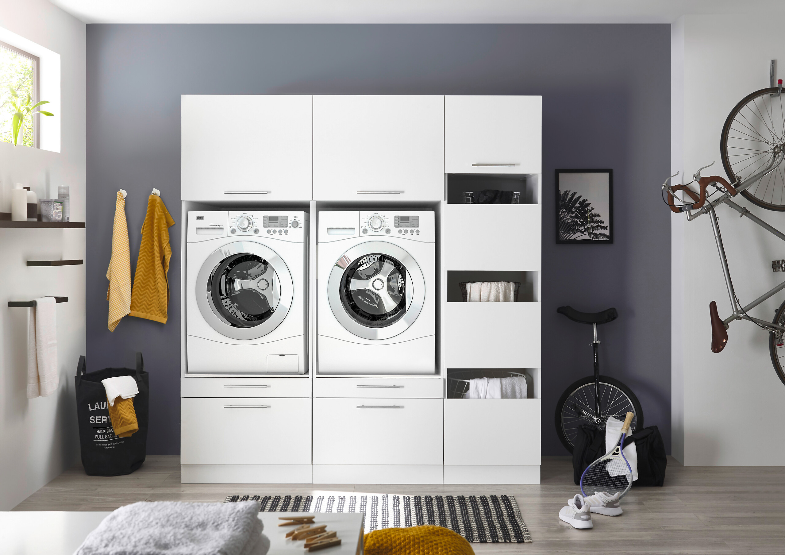 Respekta Hauswirtschaftsraum-Set Clara weiß matt B/H/T: ca. 184,8x200x67,6 cm