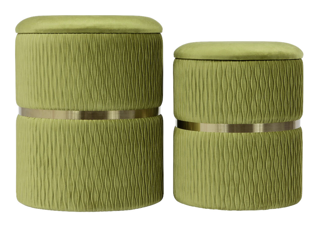 360 Living Hocker Milas 100 2er-Set Pistazie H/D: ca. 44x36 cm