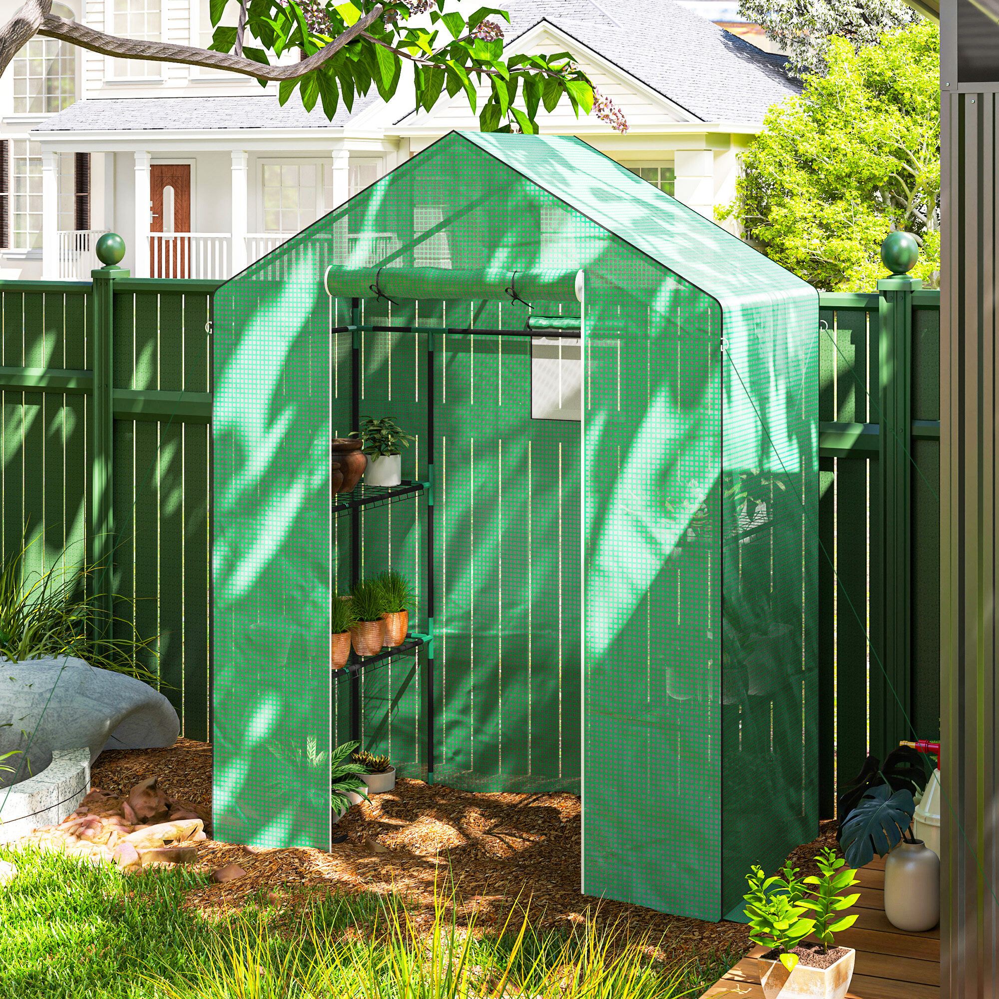 Outsunny Gewächshaus B/H/L: ca. 74x190x143 cm