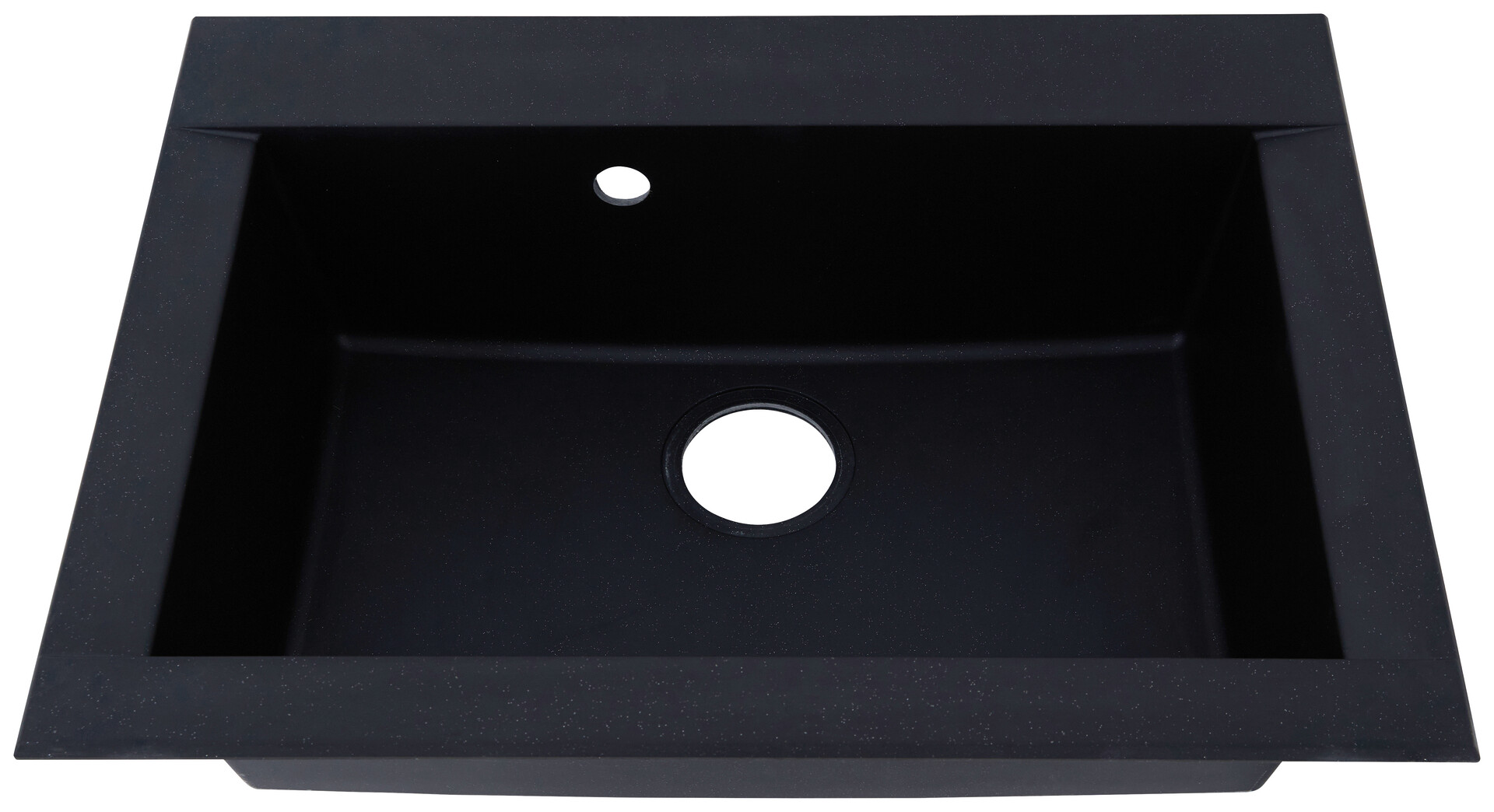 Respekta Einbauspüle Ohio 66 x 50 S schwarz Mineralite B/H/T: ca. 66x21x50 cm