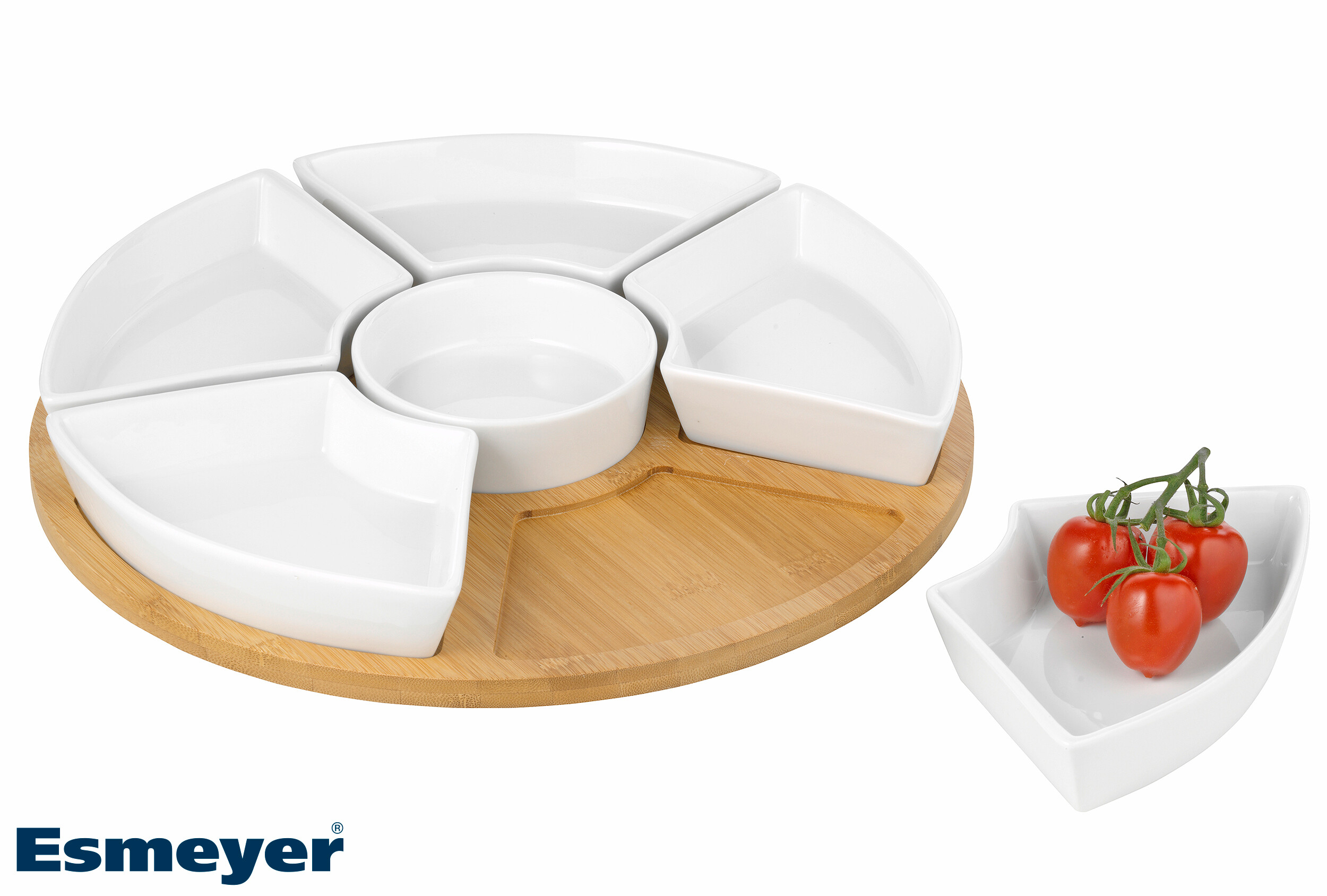 Esmeyer drehbares Servierset SUSAN weiß Porzellan