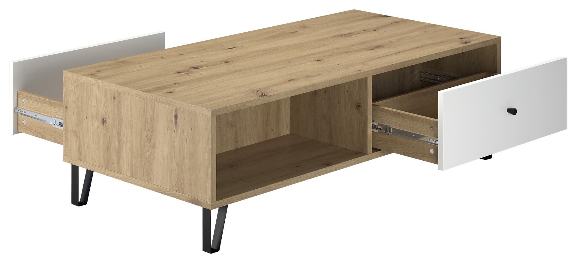 Trendteam TV-Lowboard Touch Eiche Artisan weiß B/H/T: ca. 110x37x60 cm