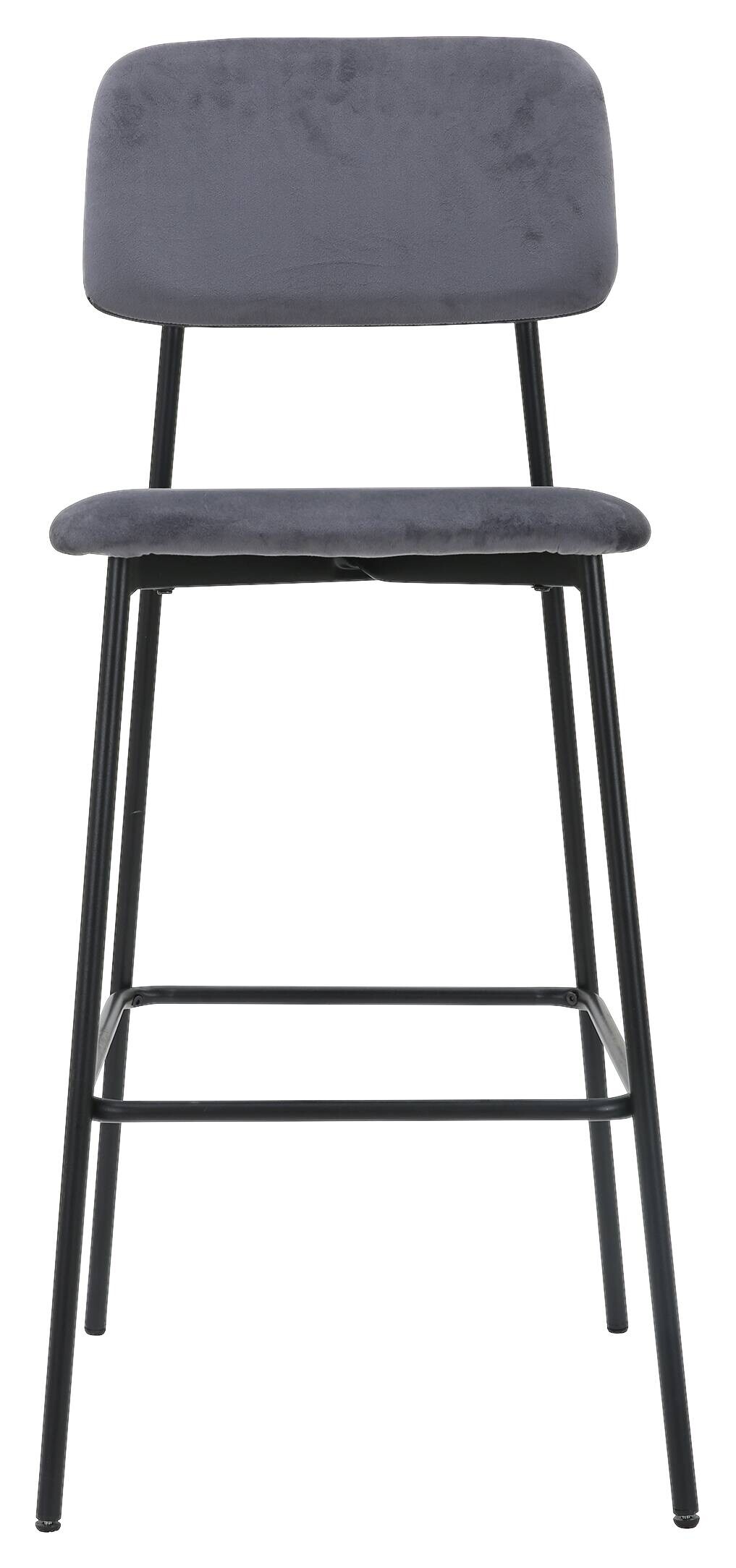 Barhocker MIKA grau Samt B/H/T: ca. 48,5x111x50 cm