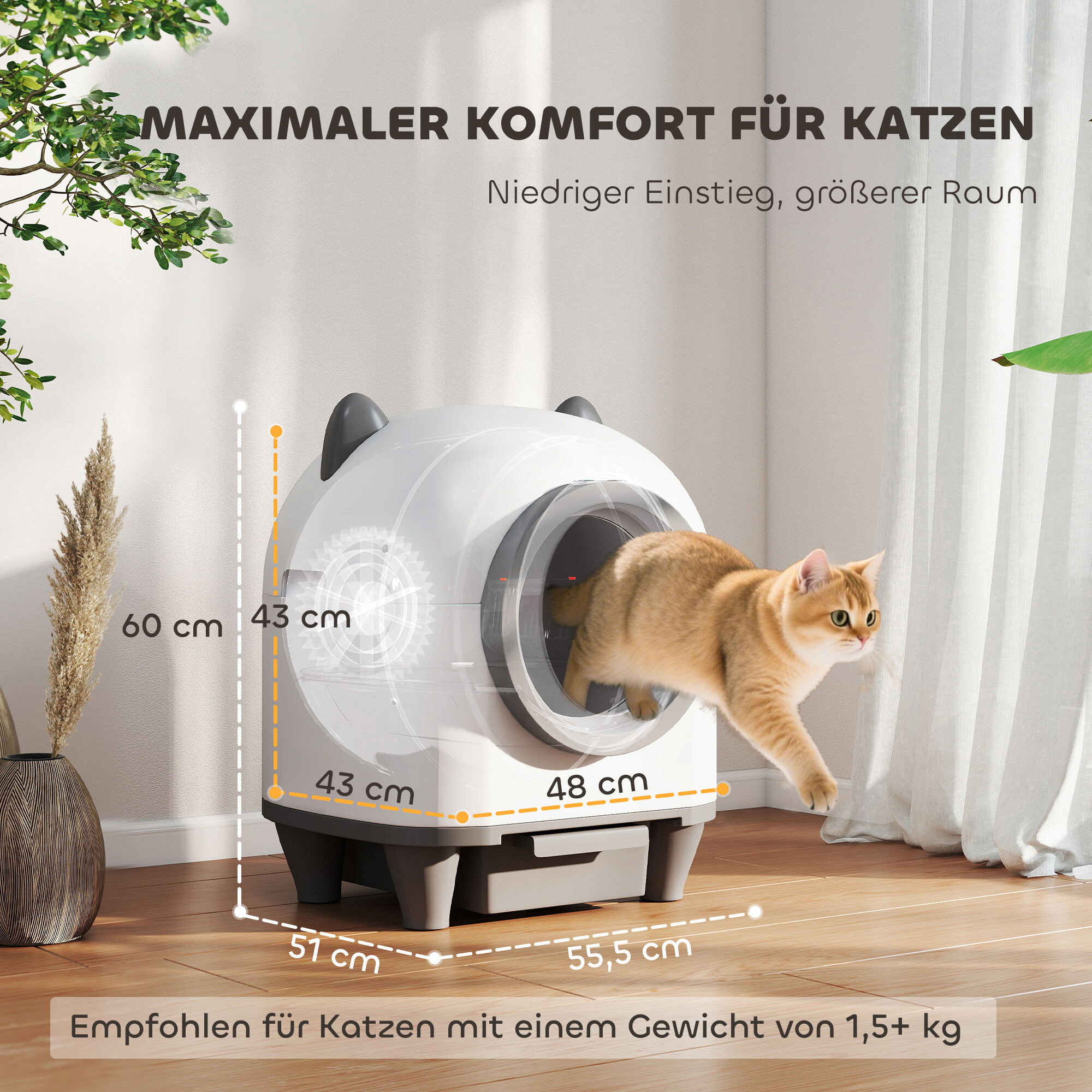 PawHut Automatisch Katzenklo
