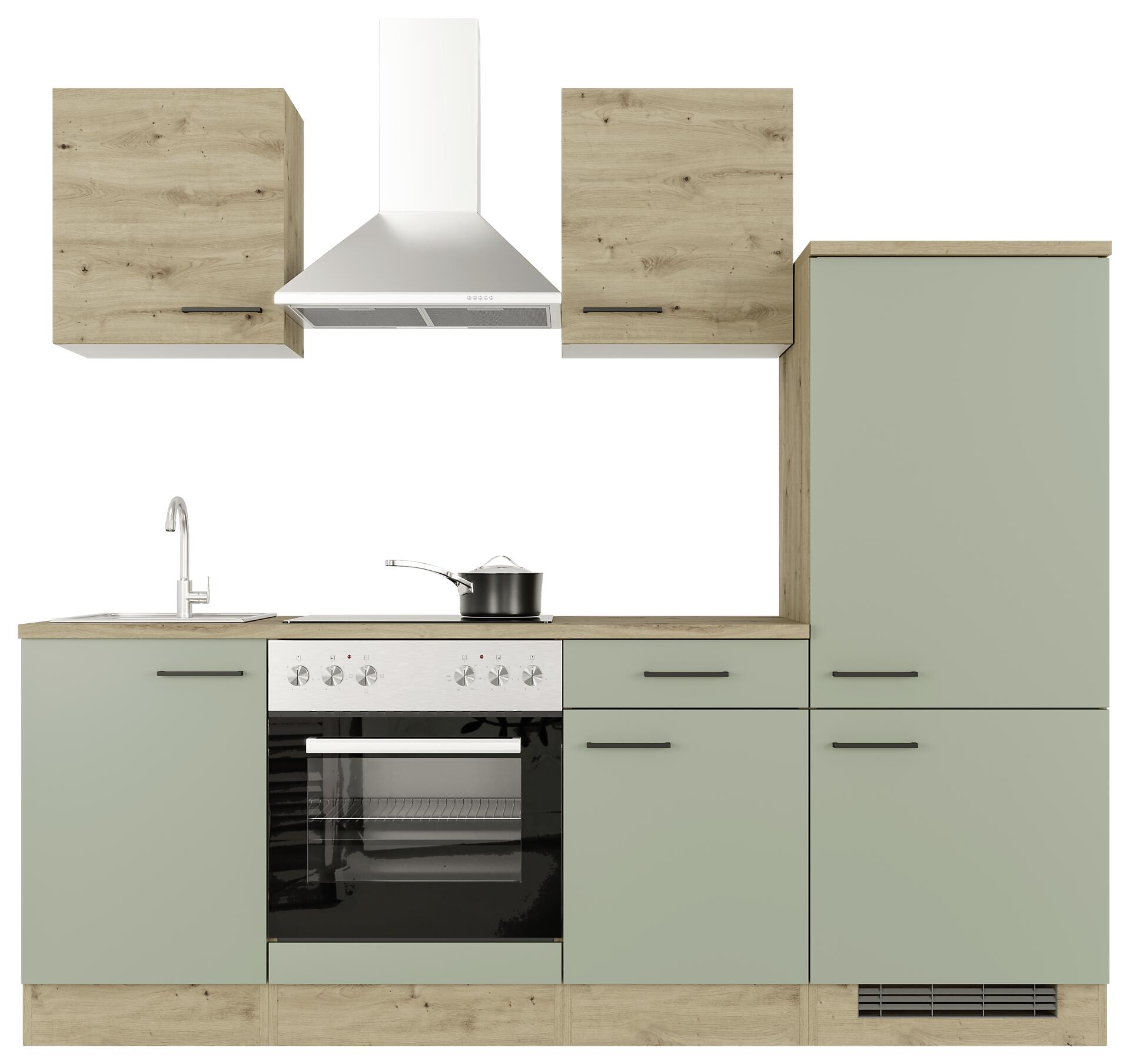 Küchenblock Cara grün matt B/H/T: ca. 220x200x60 cm